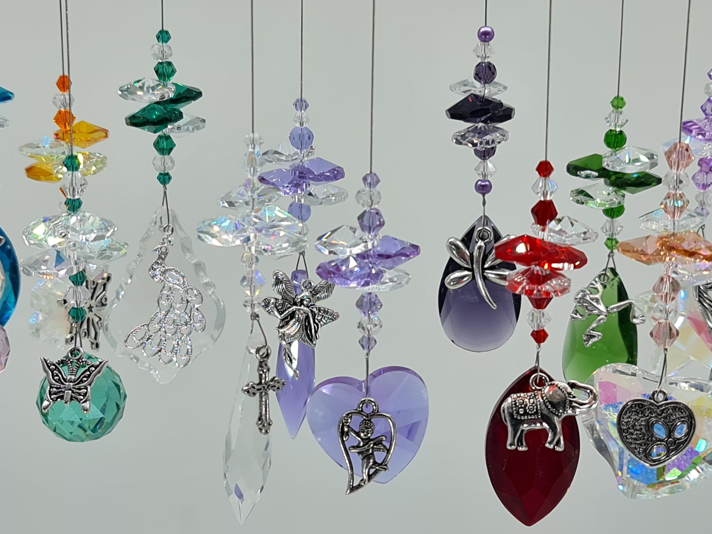 10 Mixed Crystal Suncatchers Assorted Colors and Charms Bulk Pack for Party Favors, Teacher Gifts and Market Resale 1