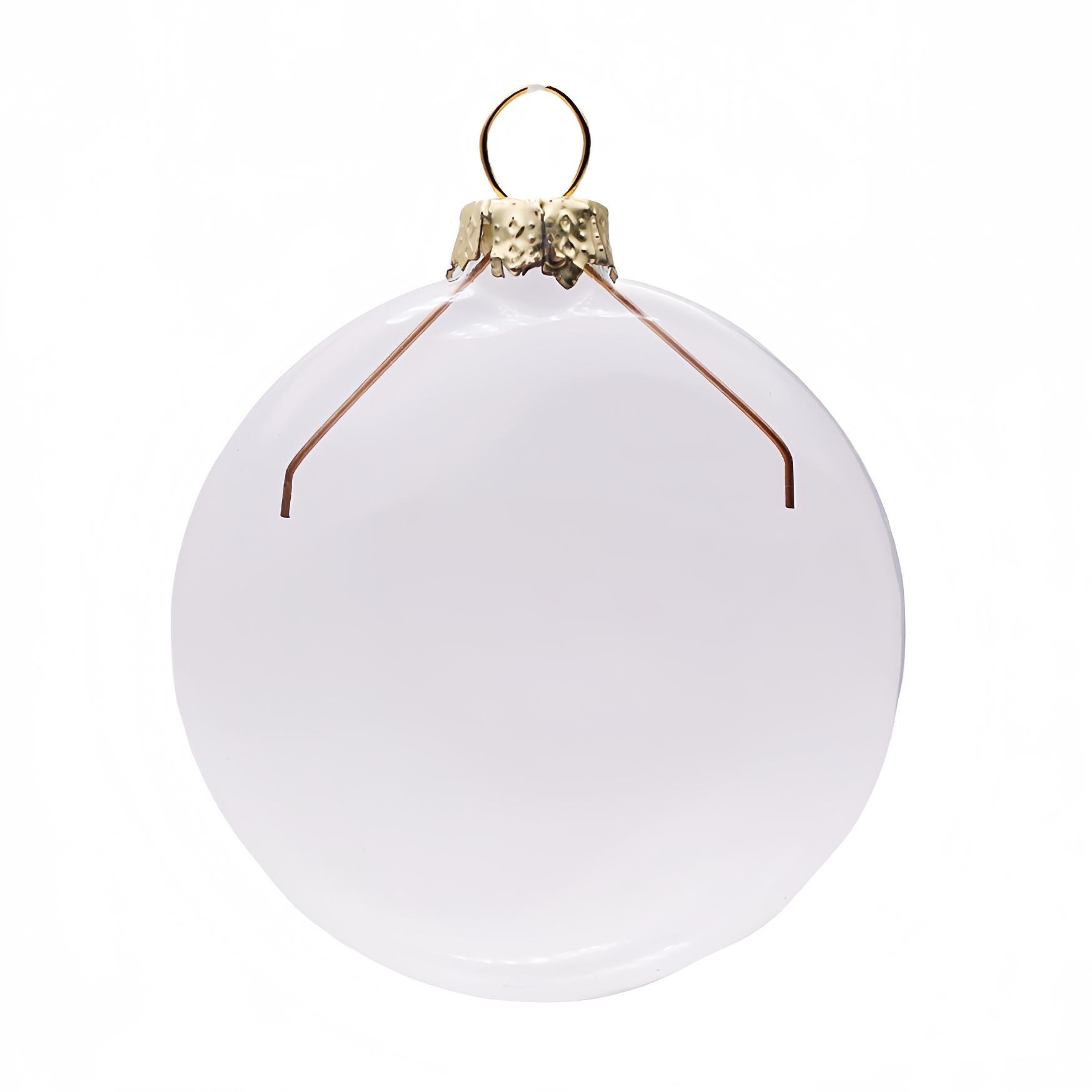 10 Pack 2.6inch Glass Flat Disc Ornaments DIY Paintable Fillable Christmas Bauble Blanks for Tree Decor 1