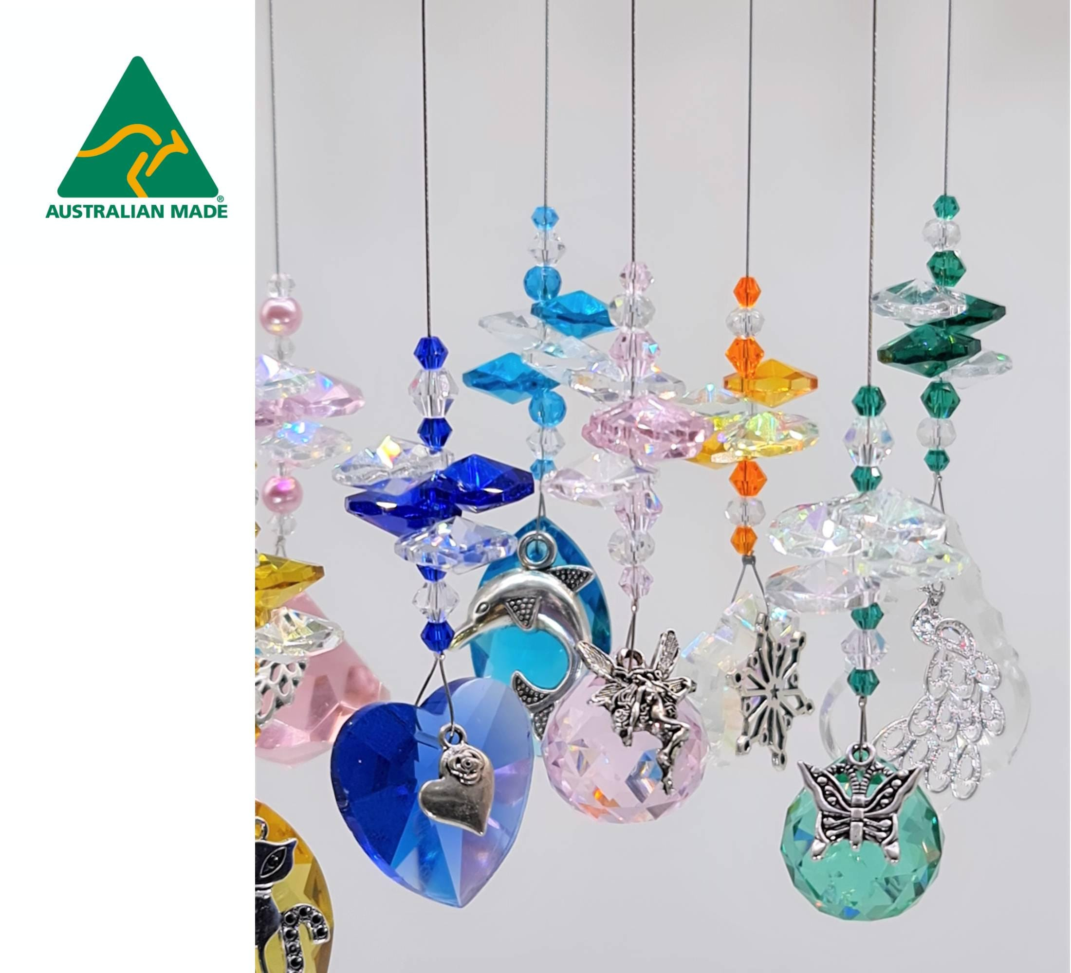 10 Mixed Crystal Suncatchers Assorted Colors and Charms Bulk Pack for Party Favors, Teacher Gifts and Market Resale
