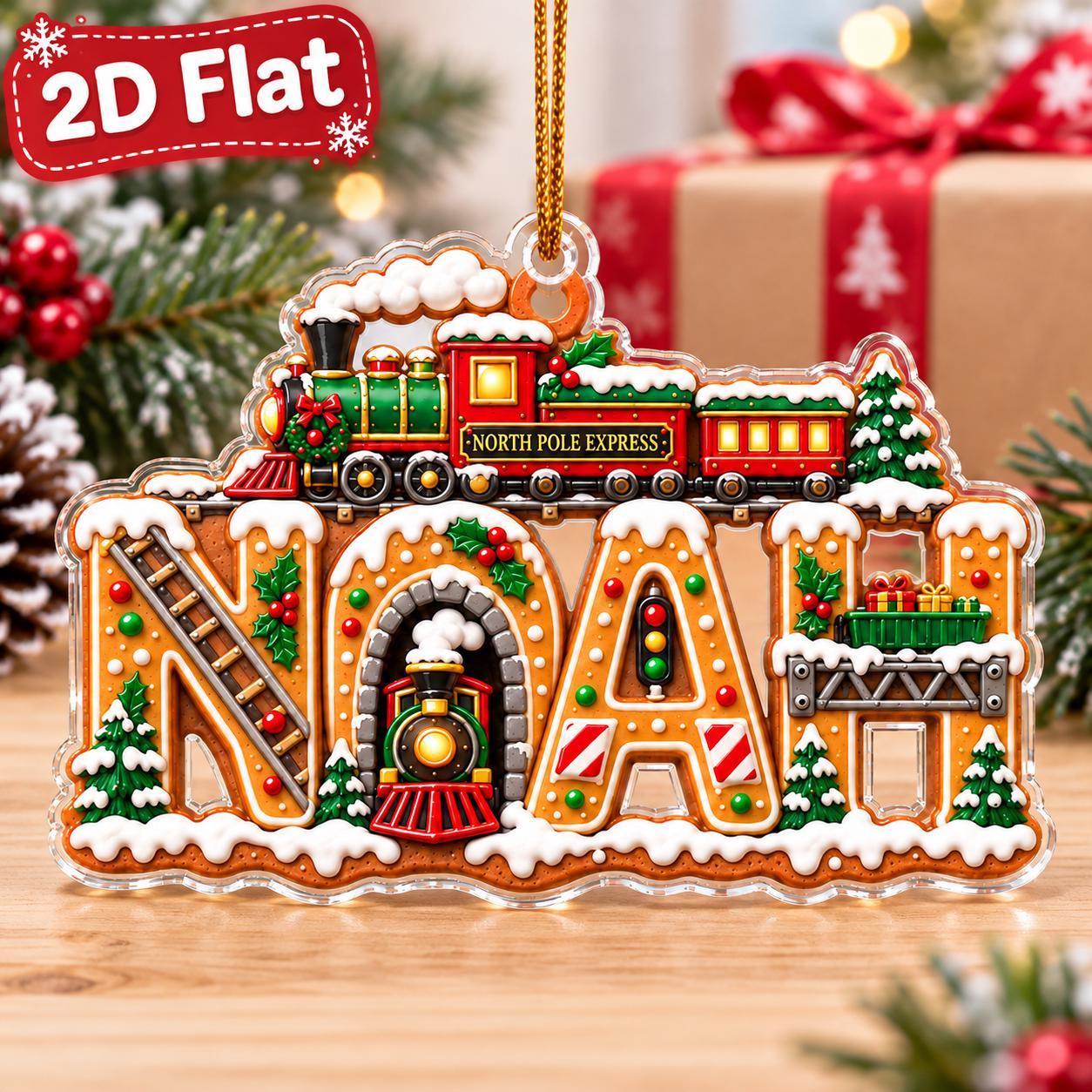 Personalized Train Name Ornament - Custom Christmas Keepsake for Kids, Wood or Acrylic Christmas Tree Decor 2 - MeasureMason Personalized Train Name Ornament - Custom Christmas Keepsake for Kids, Wood or Acrylic Christmas Tree Decor 2