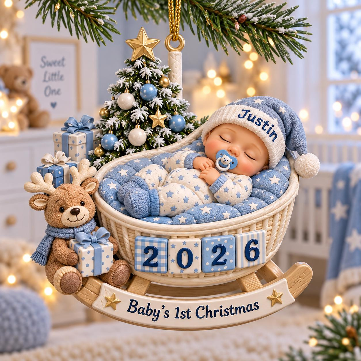 Personalized Baby's First Christmas Ornament 2026, Custom Name Acrylic Keepsake, Newborn Baby Girl Boy Gift Personalized Baby's First Christmas Ornament 2026, Custom Name Acrylic Keepsake, Newborn Baby Girl Boy Gift