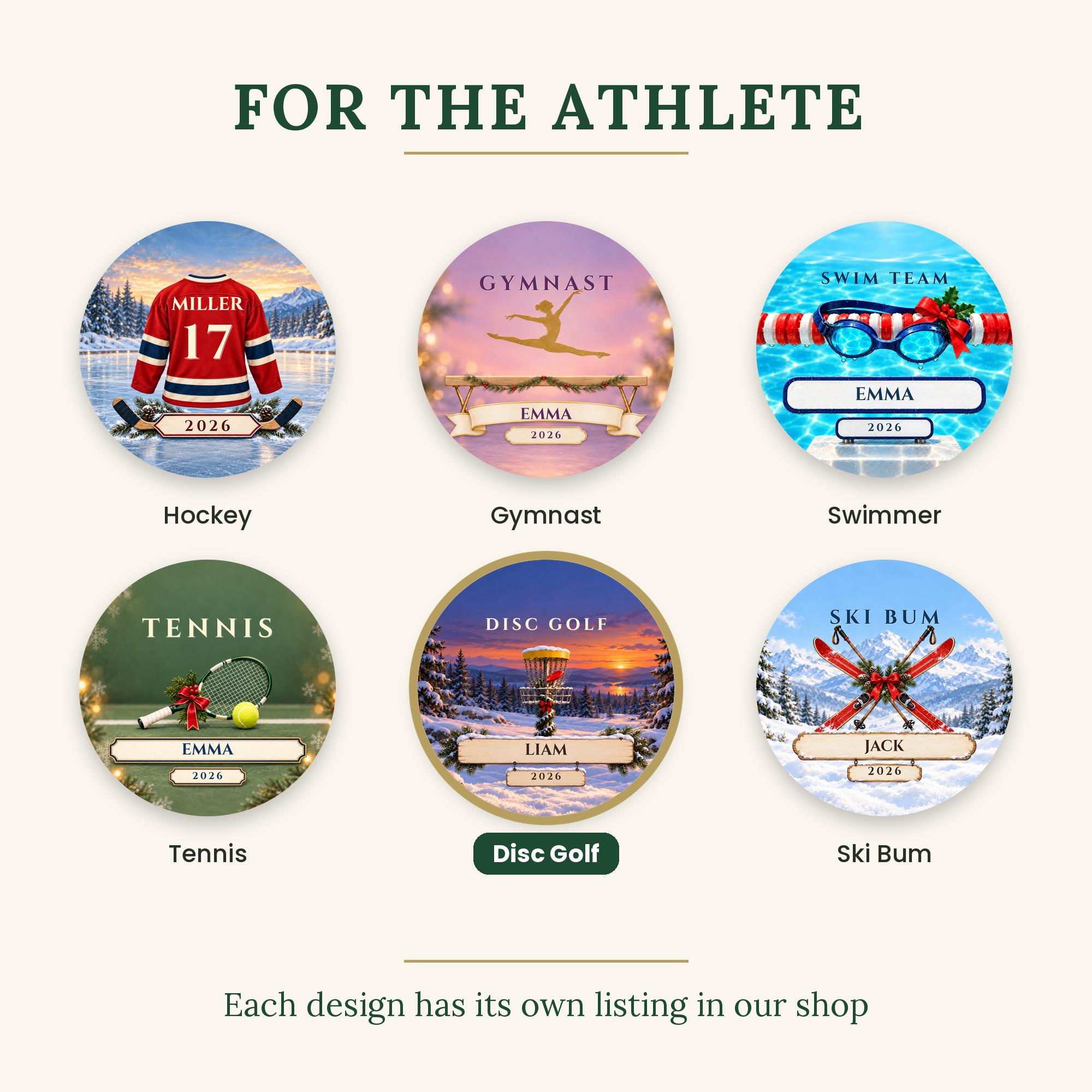 Personalized Disc Golf Ornament with Name, Custom Christmas Disc Golf Basket Ornament for Golfer 1 - MeasureMason Personalized Disc Golf Ornament with Name, Custom Christmas Disc Golf Basket Ornament for Golfer 1