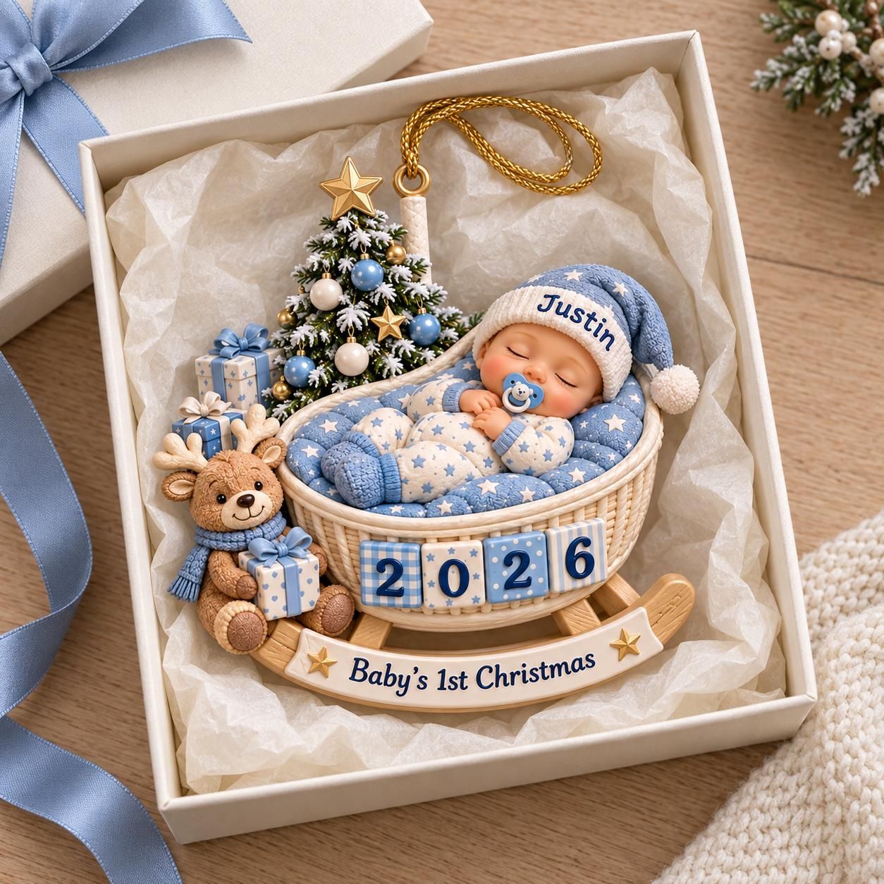 Personalized Babys First Christmas Ornament 2026, Custom Name Acrylic Keepsake, Newborn Baby Girl Boy Gift 2 - MeasureMason Personalized Babys First Christmas Ornament 2026, Custom Name Acrylic Keepsake, Newborn Baby Girl Boy Gift 2