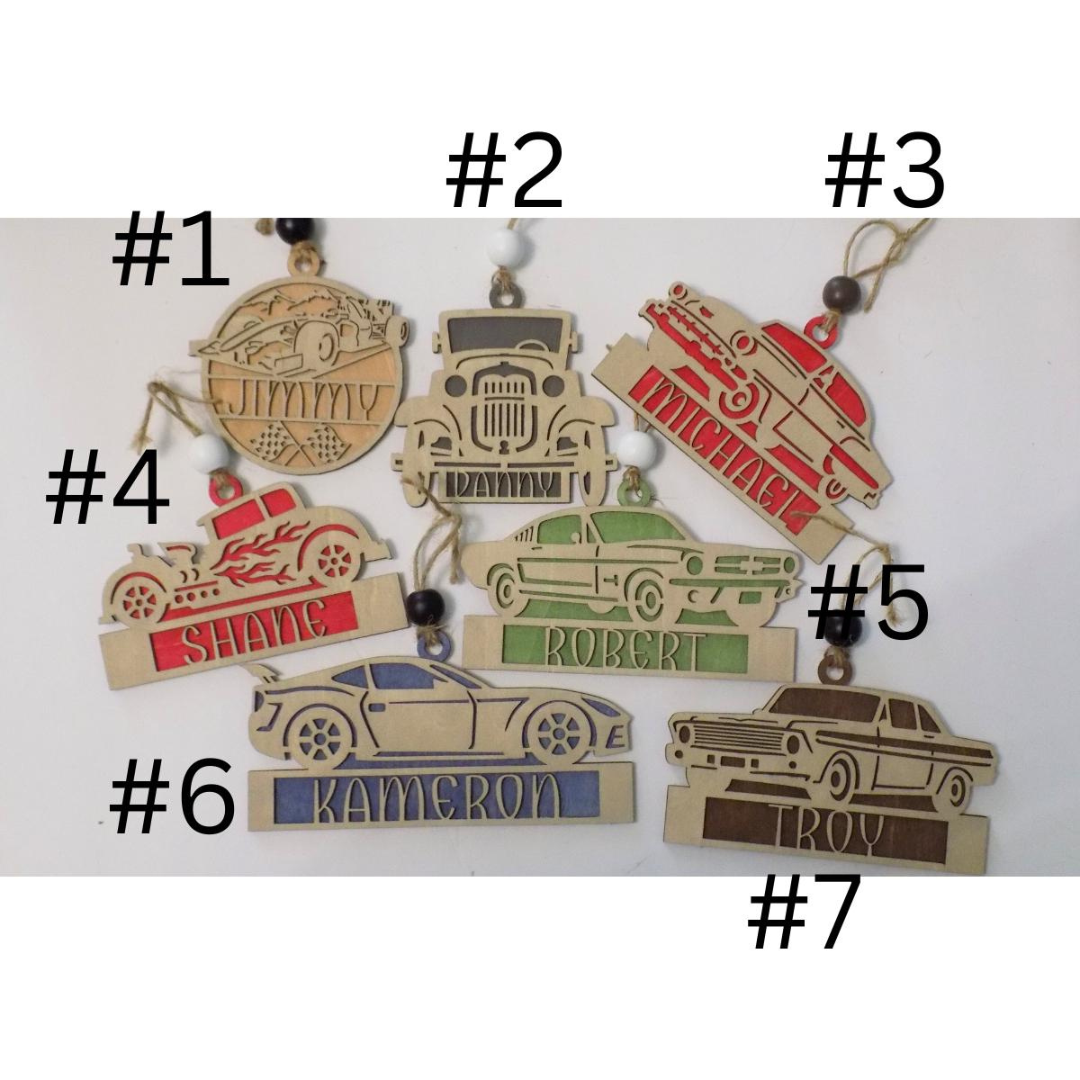 Personalized Christmas Car Ornament - Wooden Layered Classic Car with Custom Name, Xmas Tree Decoration for Car Lovers 3 - MeasureMason Personalized Christmas Car Ornament - Wooden Layered Classic Car with Custom Name, Xmas Tree Decoration for Car Lovers 3