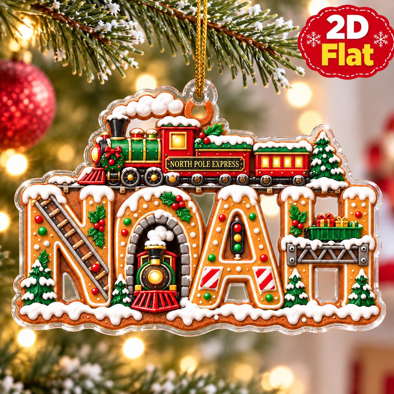 Personalized Train Name Ornament - Custom Christmas Keepsake for Kids, Wood or Acrylic Christmas Tree Decor Personalized Train Name Ornament - Custom Christmas Keepsake for Kids, Wood or Acrylic Christmas Tree Decor