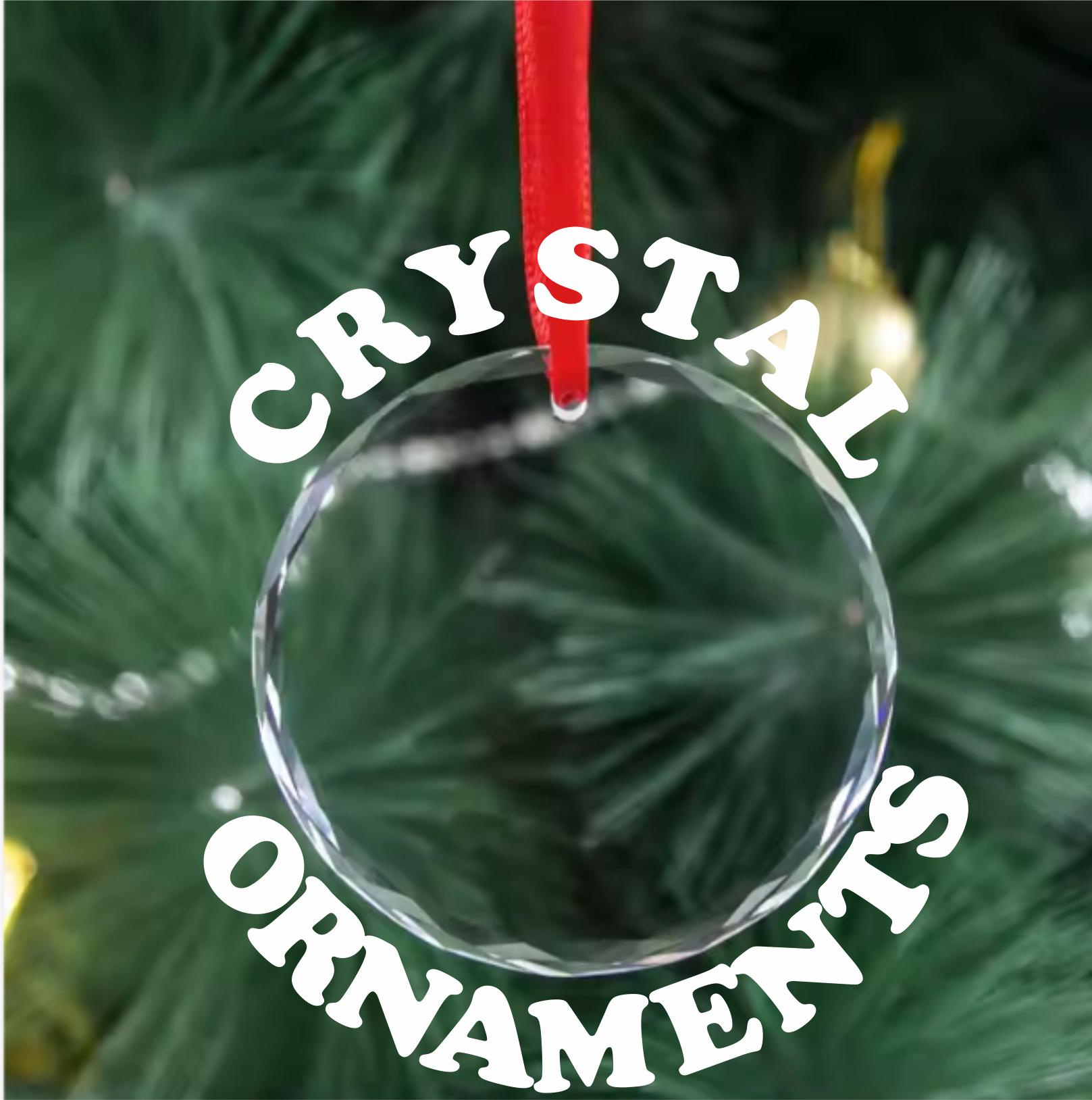 Round K9 Crystal Glass Ornament Blank, Beveled Edge 80mm — Laser Engraving & Holiday Decoration Round K9 Crystal Glass Ornament Blank, Beveled Edge 80mm — Laser Engraving & Holiday Decoration