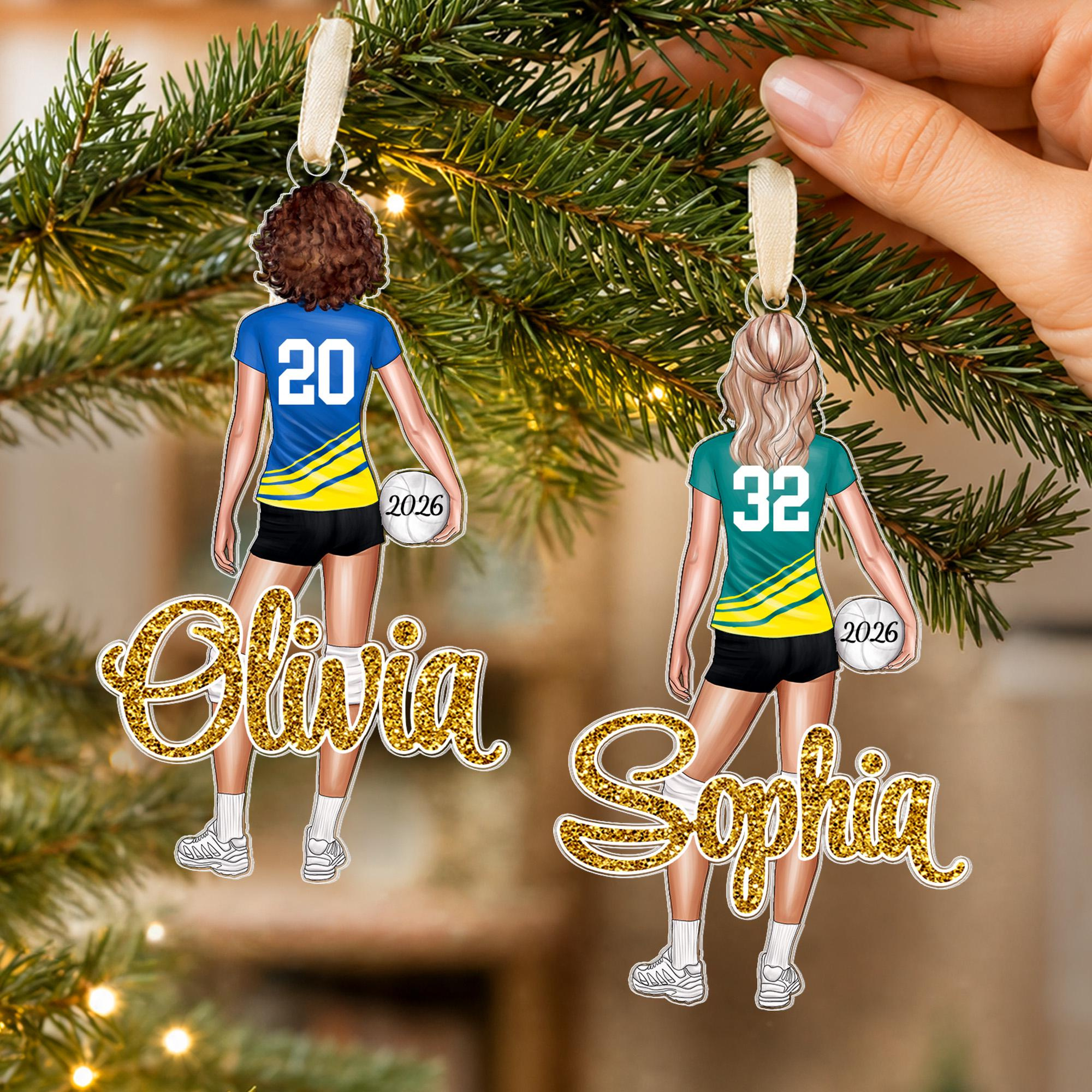 Personalized Acrylic Volleyball Player Ornament - Custom Name & Number, Christmas Tree & Car Hanging Keepsake Gift 3 - MeasureMason Personalized Acrylic Volleyball Player Ornament - Custom Name & Number, Christmas Tree & Car Hanging Keepsake Gift 3