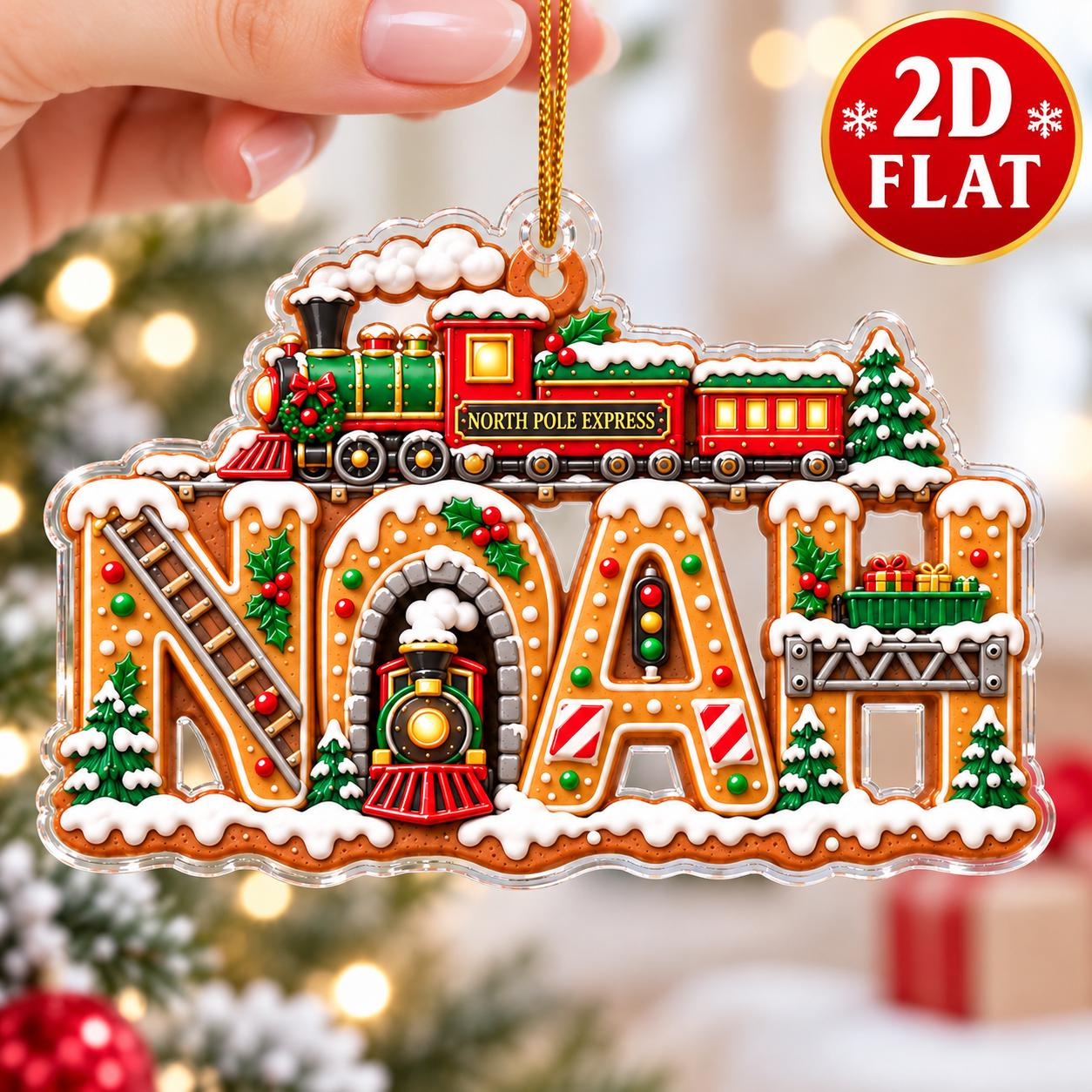 Personalized Train Name Ornament - Custom Christmas Keepsake for Kids, Wood or Acrylic Christmas Tree Decor 1 - MeasureMason Personalized Train Name Ornament - Custom Christmas Keepsake for Kids, Wood or Acrylic Christmas Tree Decor 1