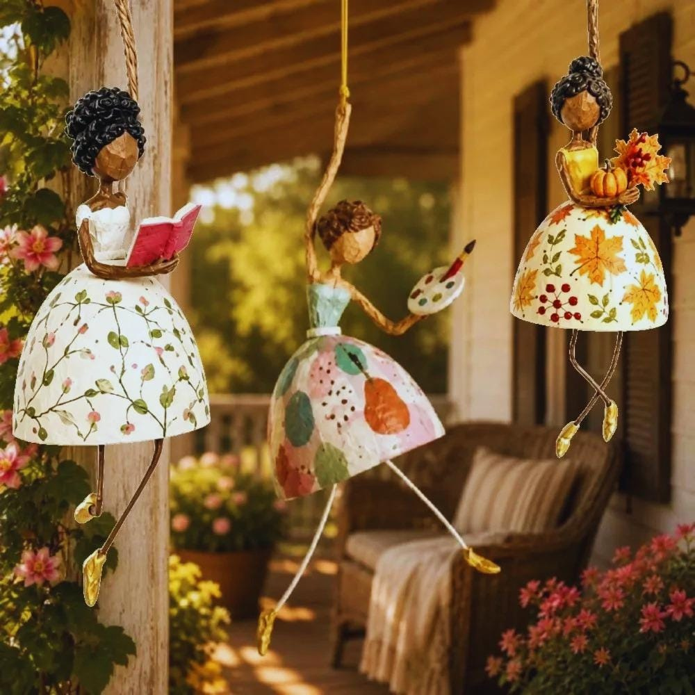 Vintage Whimsical Dancing Lady Hanging Ornament, Quirky Woman Pendant for Home Decor Vintage Whimsical Dancing Lady Hanging Ornament, Quirky Woman Pendant for Home Decor