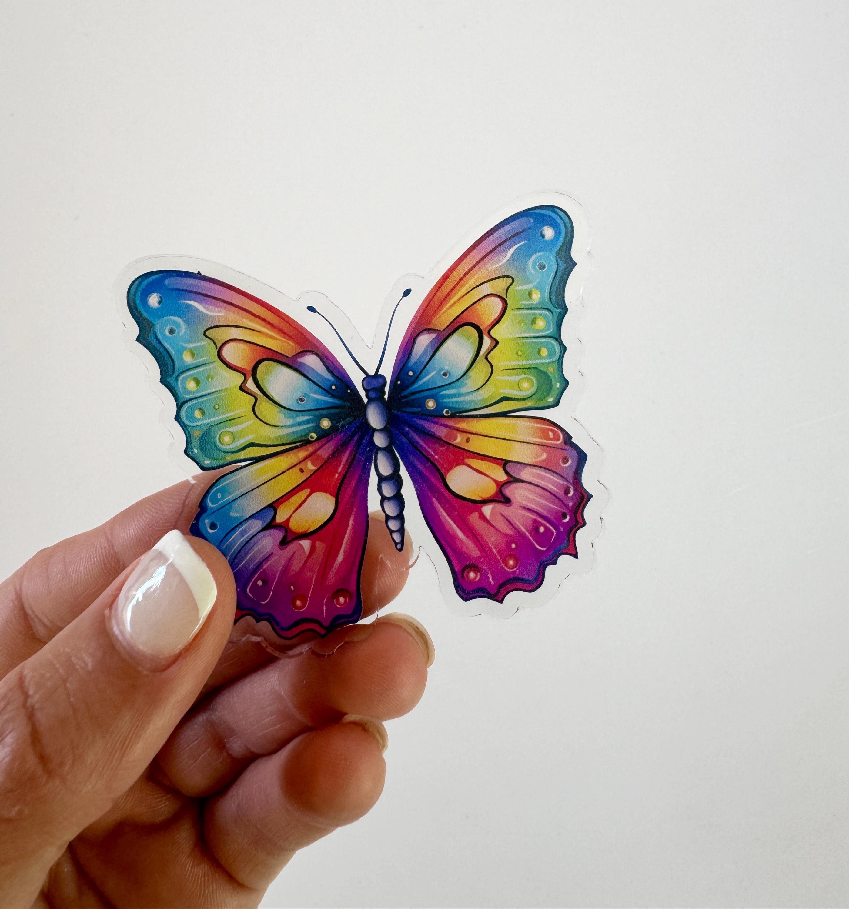 Rainbow Butterfly UV Printed Acrylic Blanks for Laser Cutting Jewelry & Earrings