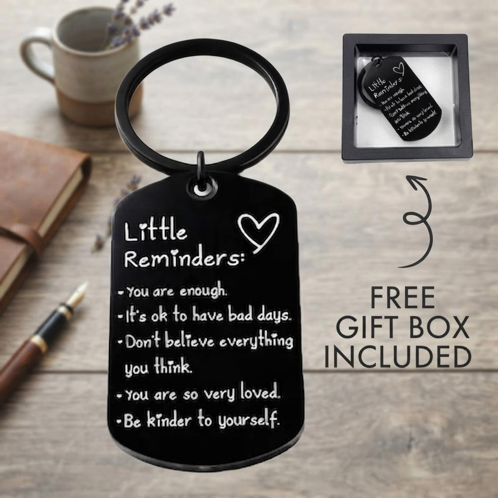 Inspirational Quote Keychain - Minimalist Motivational Tag, Unisex Daily Reminder