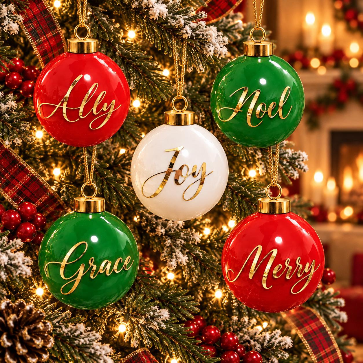 Custom Christmas Bauble Ornament 2026, Personalized Ceramic Tree Ornament, Holiday Gift Keepsake