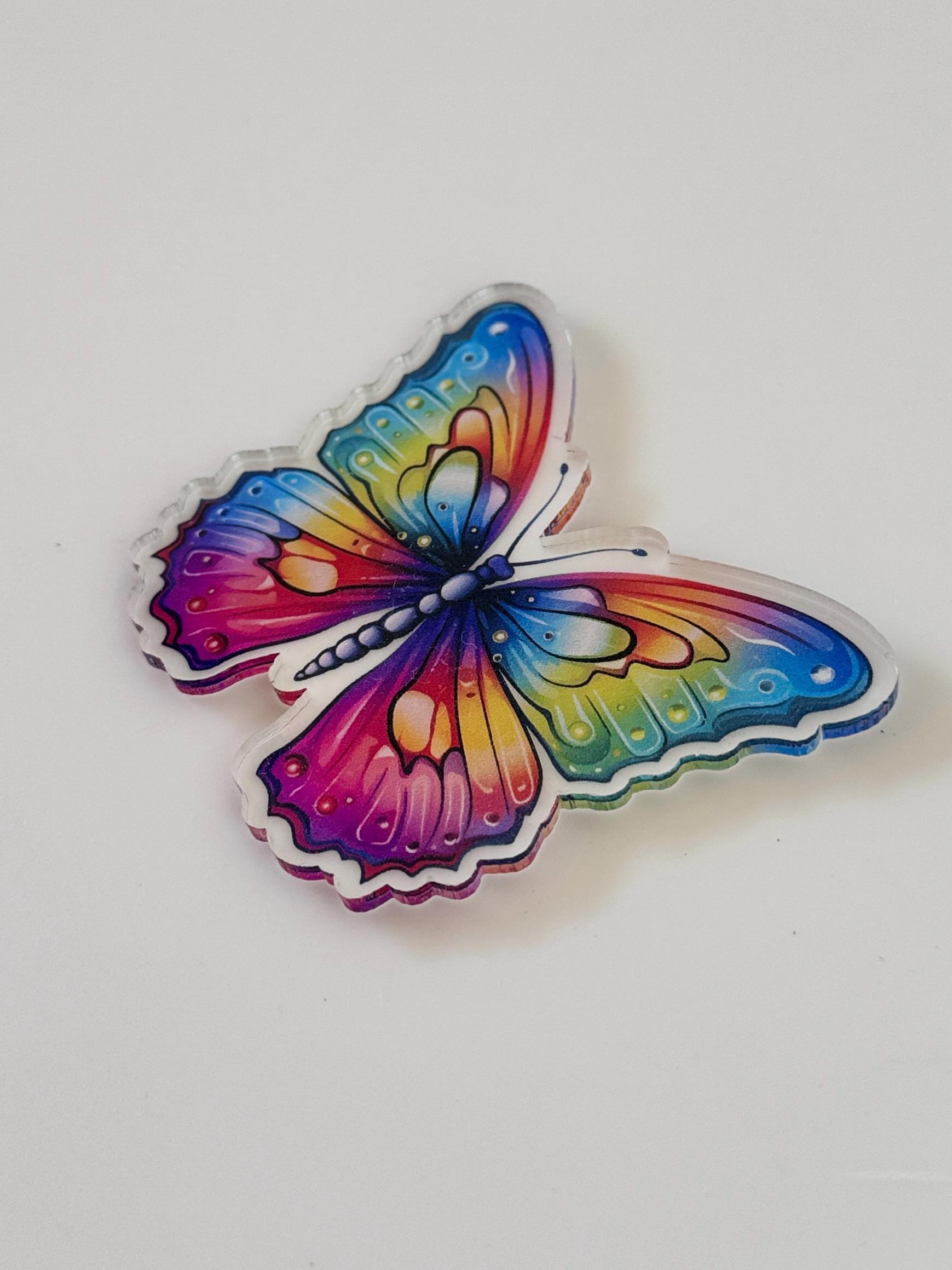 Rainbow Butterfly UV Printed Acrylic Blanks for Laser Cutting Jewelry & Earrings 2 - MeasureMason Rainbow Butterfly UV Printed Acrylic Blanks for Laser Cutting Jewelry & Earrings 2