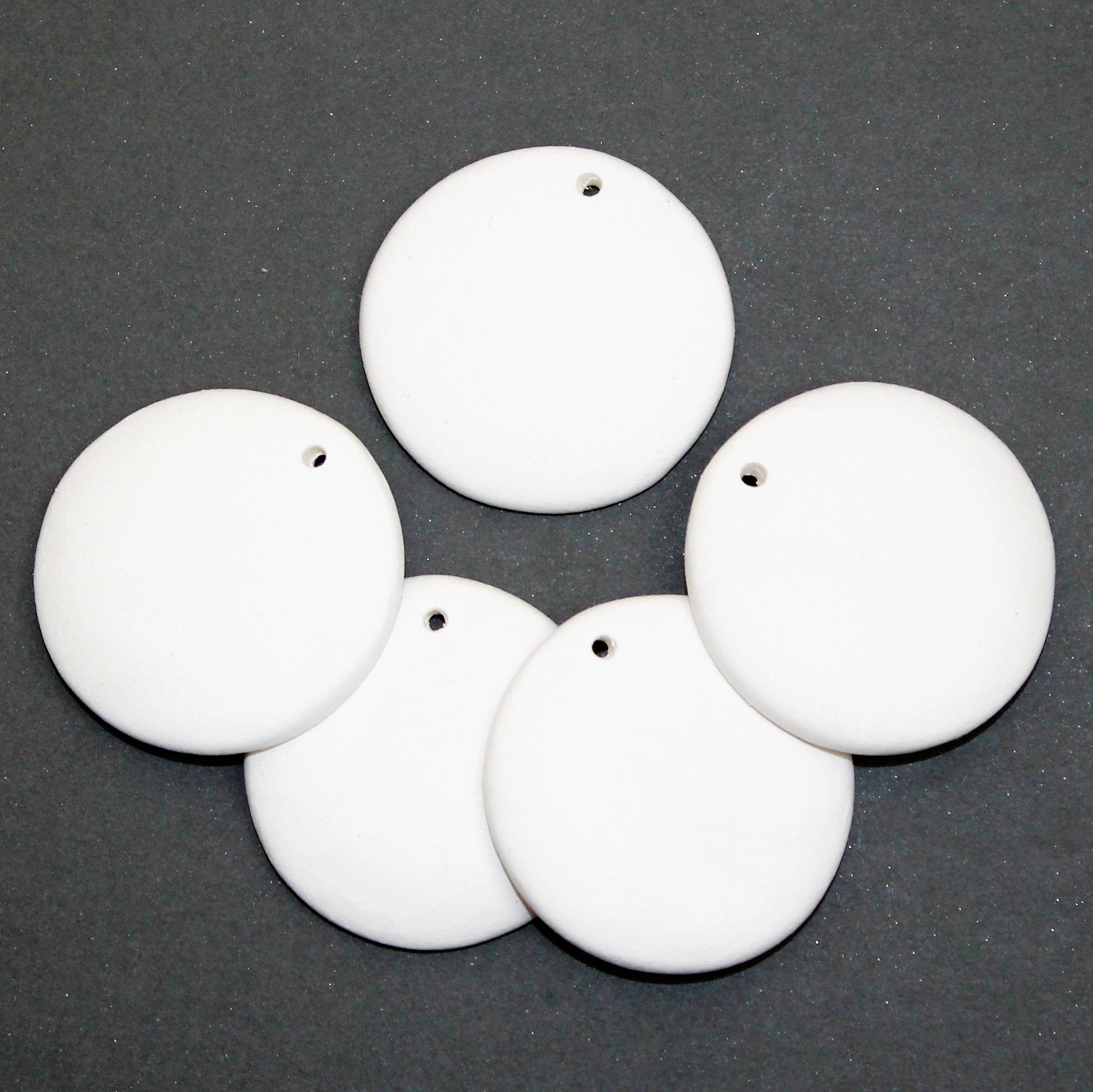 Blank Ceramic Bisque Domed Circle Pendant - 1 1/4 Blank Ceramic Bisque Domed Circle Pendant - 1 1/4