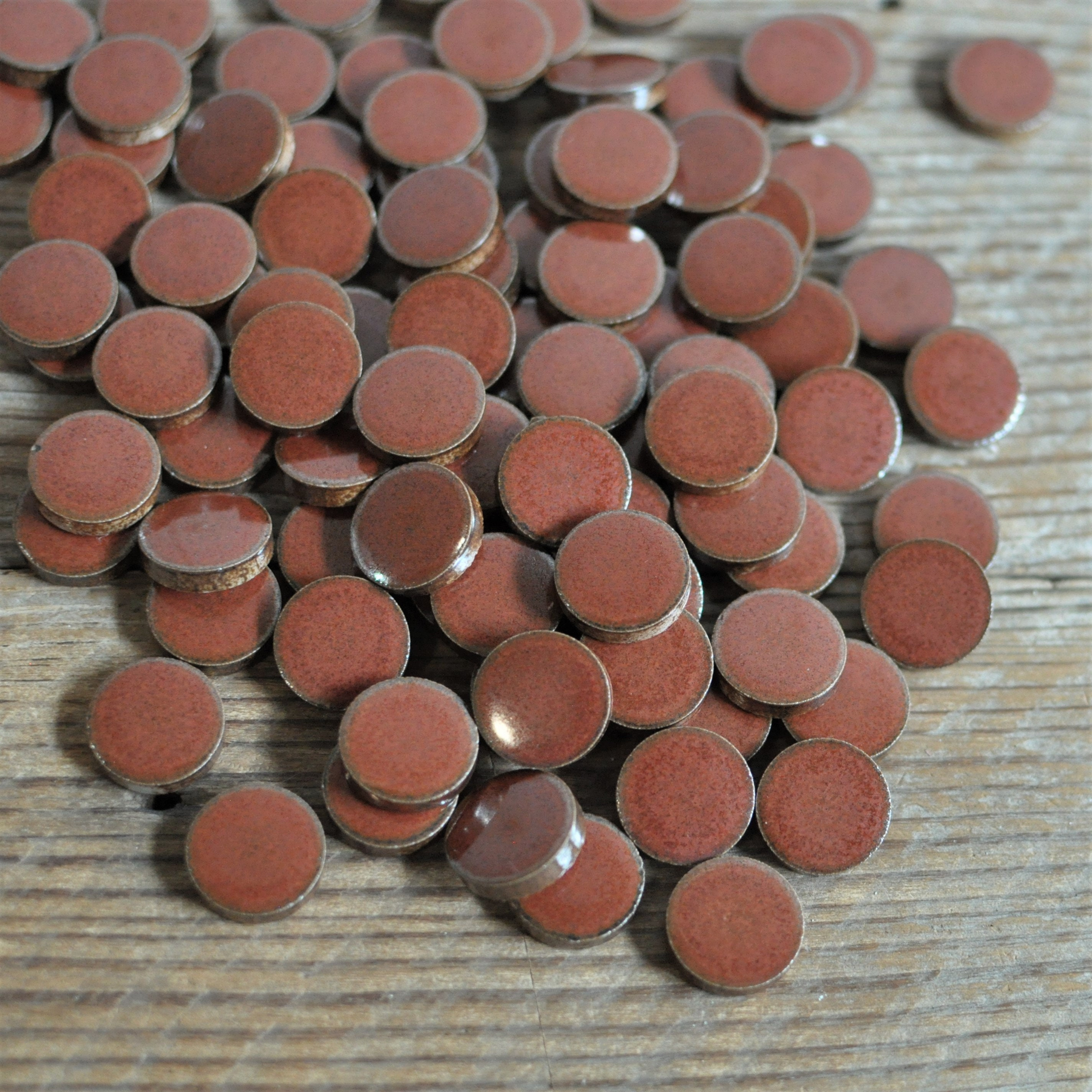 100 Copper Glossy Ceramic Round Mosaic Tiles, Glazed Porcelain Circles for Mixed Media Art, Stepping Stones & Jewelry Cr 1 - MeasureMason 100 Copper Glossy Ceramic Round Mosaic Tiles, Glazed Porcelain Circles for Mixed Media Art, Stepping Stones & Jewelry Cr 1