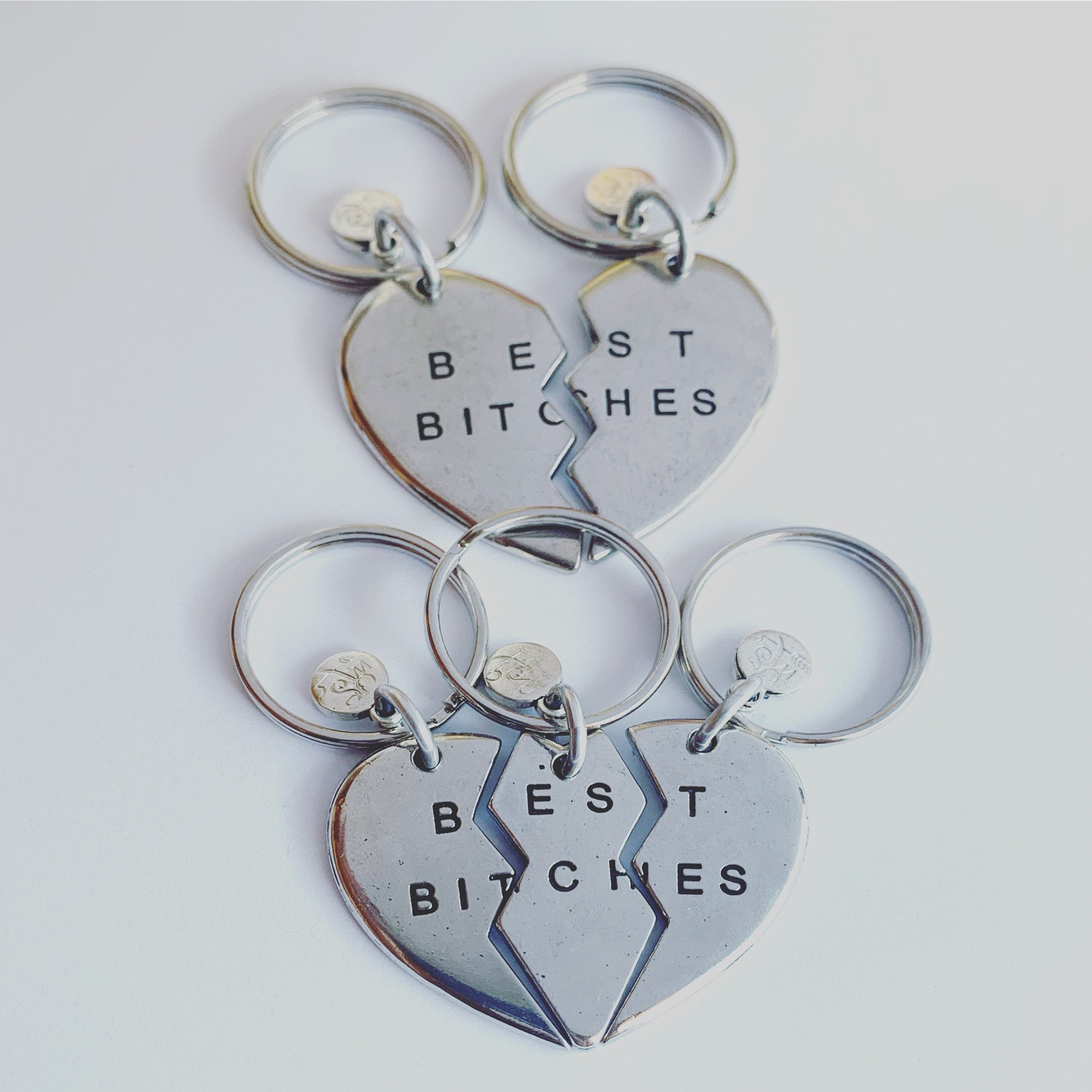 Best Friend Keychain Set, Funny BFF Gift for Squad, Matching Friendship Keychains for Besties