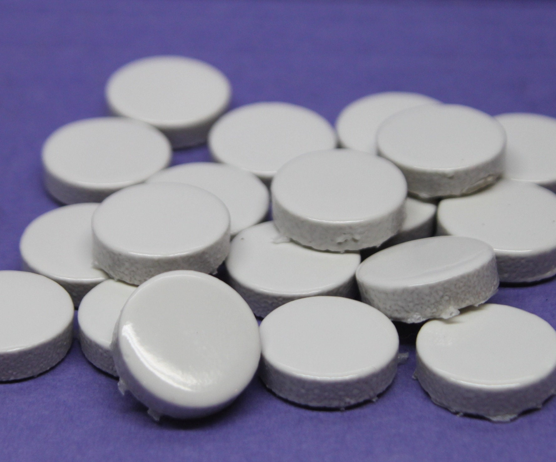 White Porcelain Ceramic Round Dots 3/4 White Porcelain Ceramic Round Dots 3/4