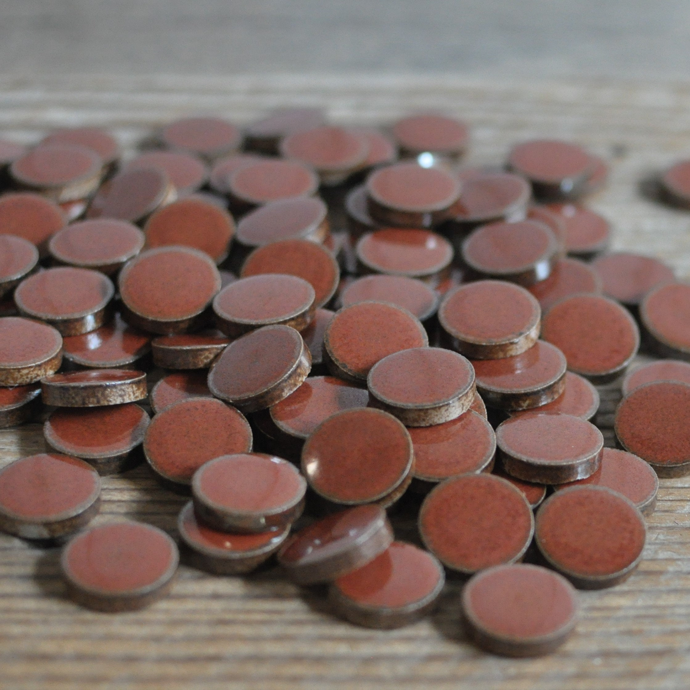 100 Copper Glossy Ceramic Round Mosaic Tiles, Glazed Porcelain Circles for Mixed Media Art, Stepping Stones & Jewelry Cr 2 - MeasureMason 100 Copper Glossy Ceramic Round Mosaic Tiles, Glazed Porcelain Circles for Mixed Media Art, Stepping Stones & Jewelry Cr 2