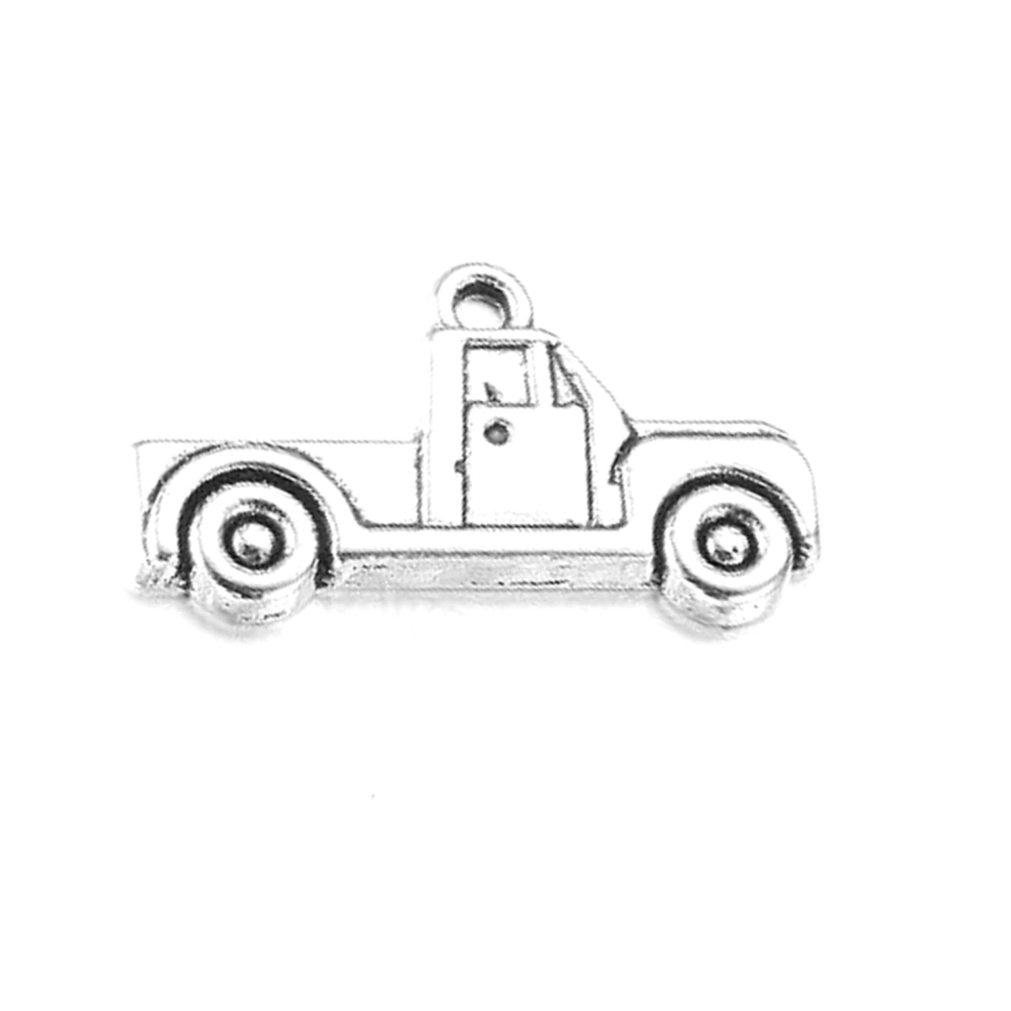 Antique Silver Truck Charm for Keychain and Zipper Pull, Zinc Alloy Vehicle Pendant