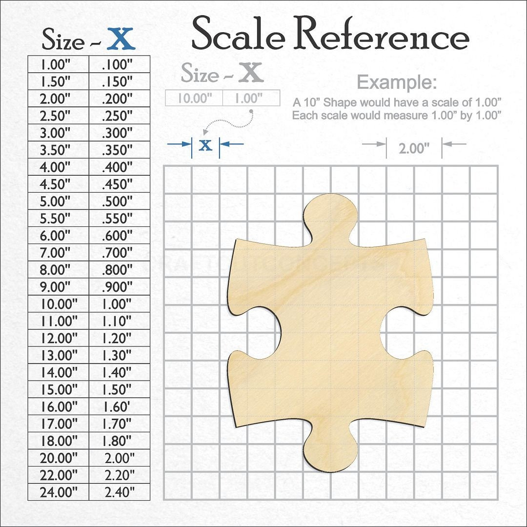 Jigsaw Puzzle Piece Unfinished Wood Cutout for Crafts and DIY Projects 2 - MeasureMason Jigsaw Puzzle Piece Unfinished Wood Cutout for Crafts and DIY Projects 2
