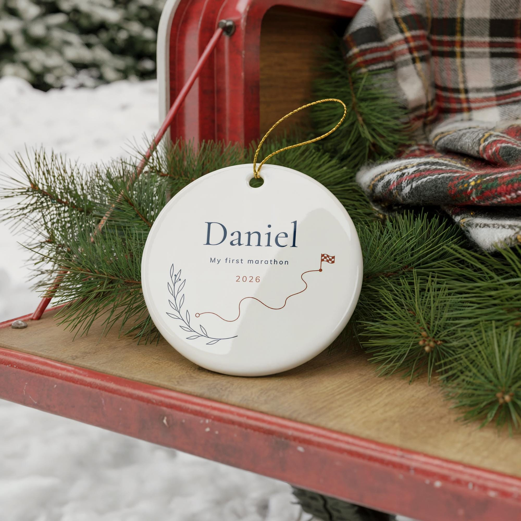 Personalized First Marathon Ornament – Custom Runner Name and Year, 3 Inch Ceramic Keepsake Personalized First Marathon Ornament – Custom Runner Name and Year, 3 Inch Ceramic Keepsake