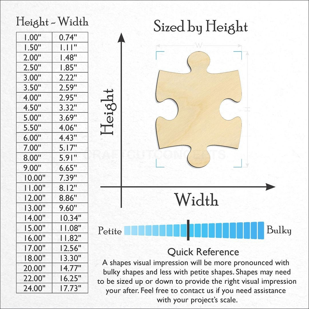 Jigsaw Puzzle Piece Unfinished Wood Cutout for Crafts and DIY Projects 1 - MeasureMason Jigsaw Puzzle Piece Unfinished Wood Cutout for Crafts and DIY Projects 1