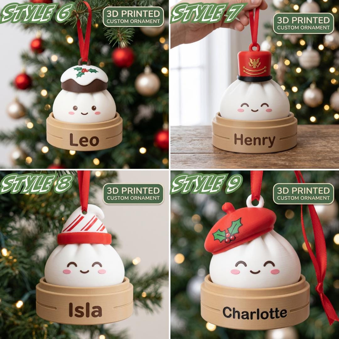 Personalized Dumpling Ornament with Name – 3D Printed Christmas Tree Decoration & Clicker Keychain 3 - MeasureMason Personalized Dumpling Ornament with Name – 3D Printed Christmas Tree Decoration & Clicker Keychain 3