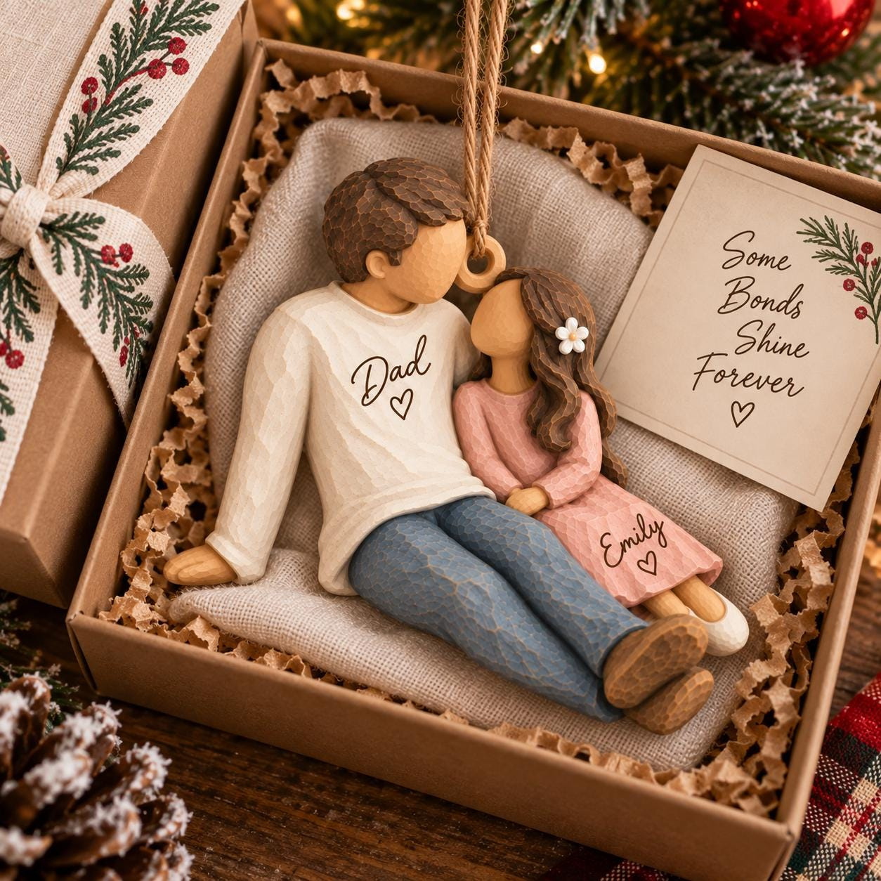 Personalized Dad and Daughter Christmas Ornament - Custom Name Father Daughter Keepsake Gift for Dad 3 - MeasureMason Personalized Dad and Daughter Christmas Ornament - Custom Name Father Daughter Keepsake Gift for Dad 3