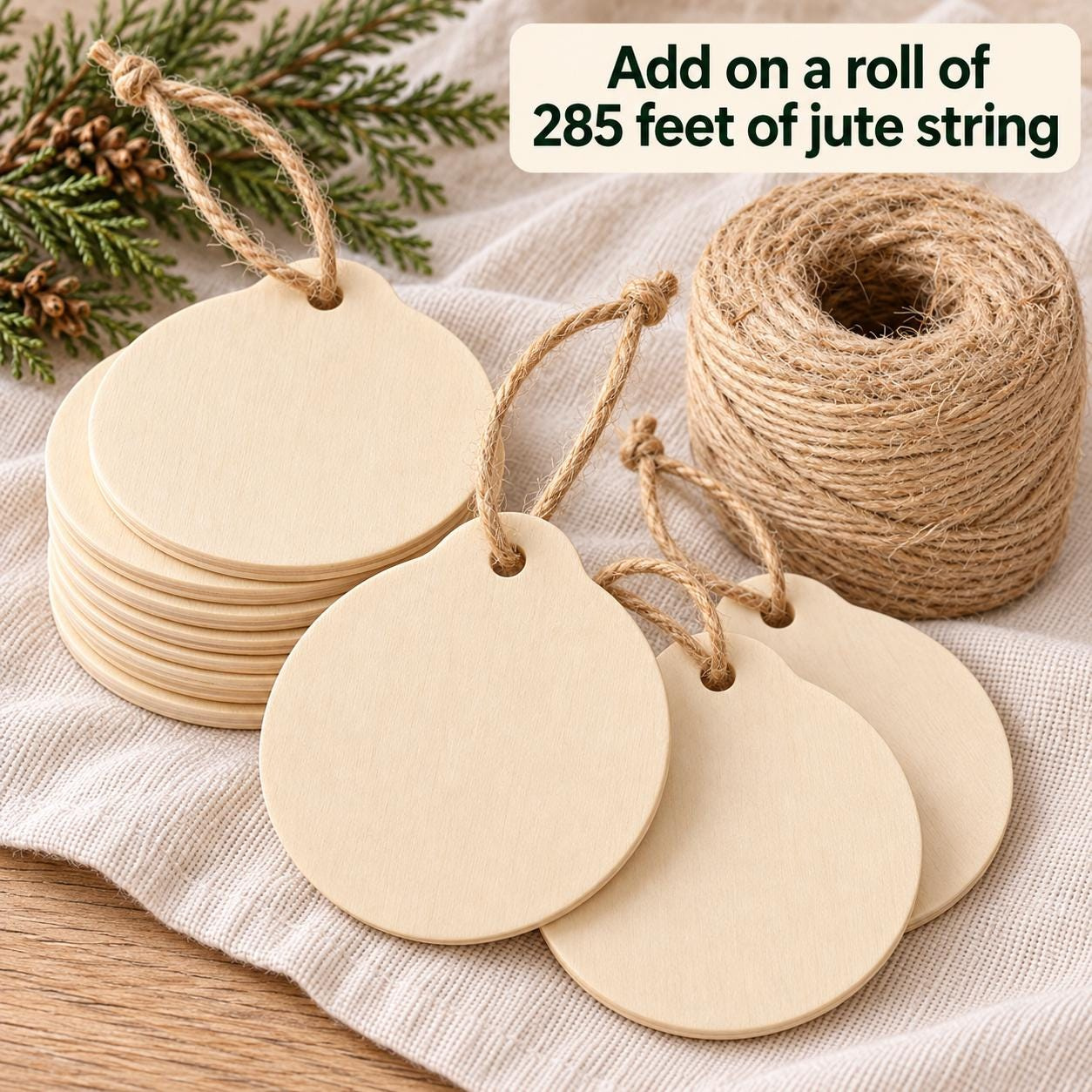 Wood Ornament Blanks Birch Disc 2.5 Inch Round Circle Craft Supply for Laser Engraving DIY Christmas