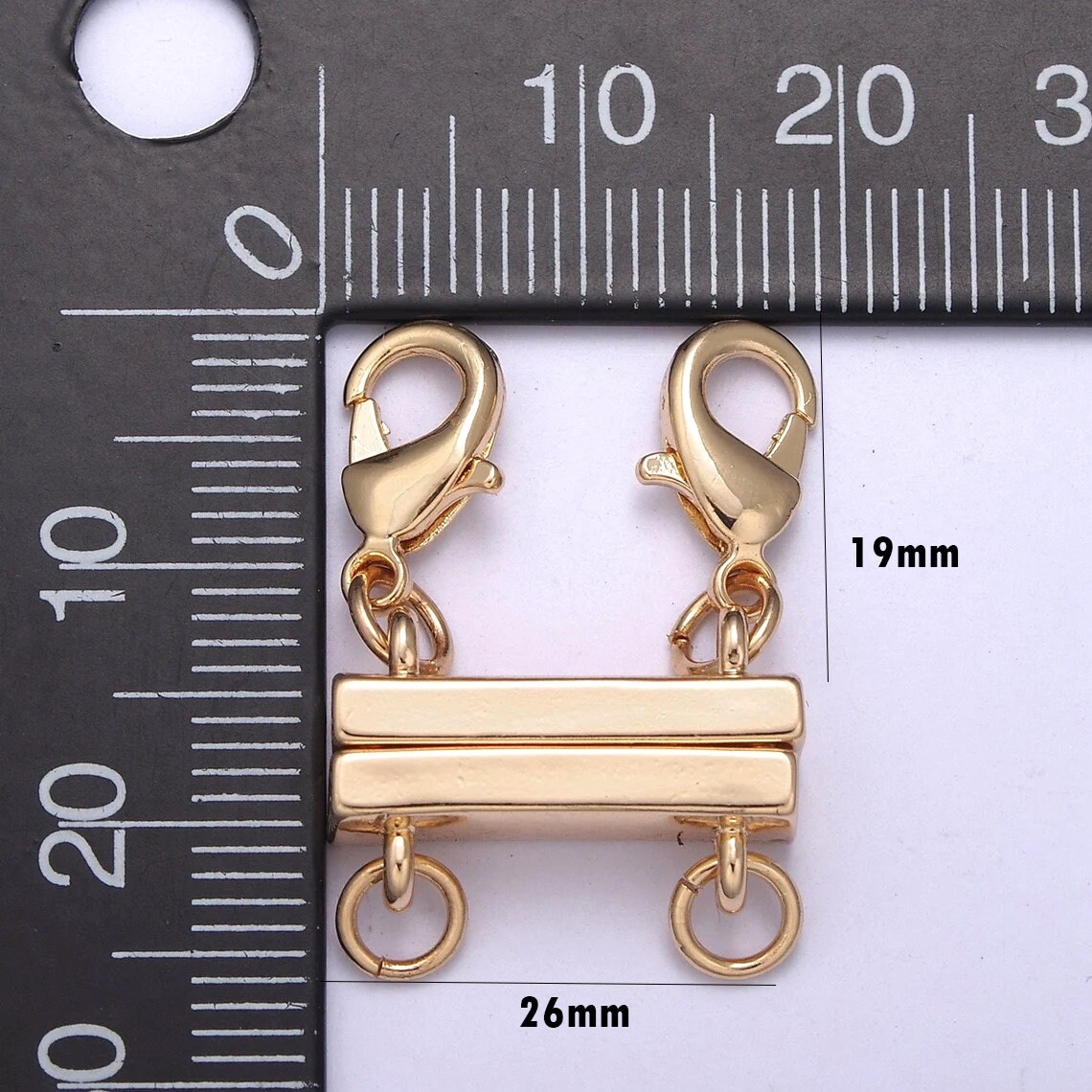 Magnetic Layered Necklace Clasp, 18K Gold Filled Multi-Strand Connector for DIY Stackable Jewelry & Bracelets 4 - MeasureMason Magnetic Layered Necklace Clasp, 18K Gold Filled Multi-Strand Connector for DIY Stackable Jewelry & Bracelets 4