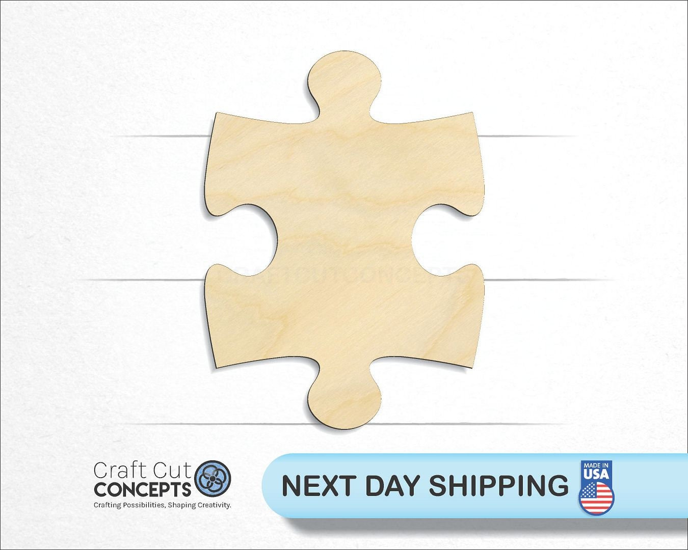 Jigsaw Puzzle Piece Unfinished Wood Cutout for Crafts and DIY Projects