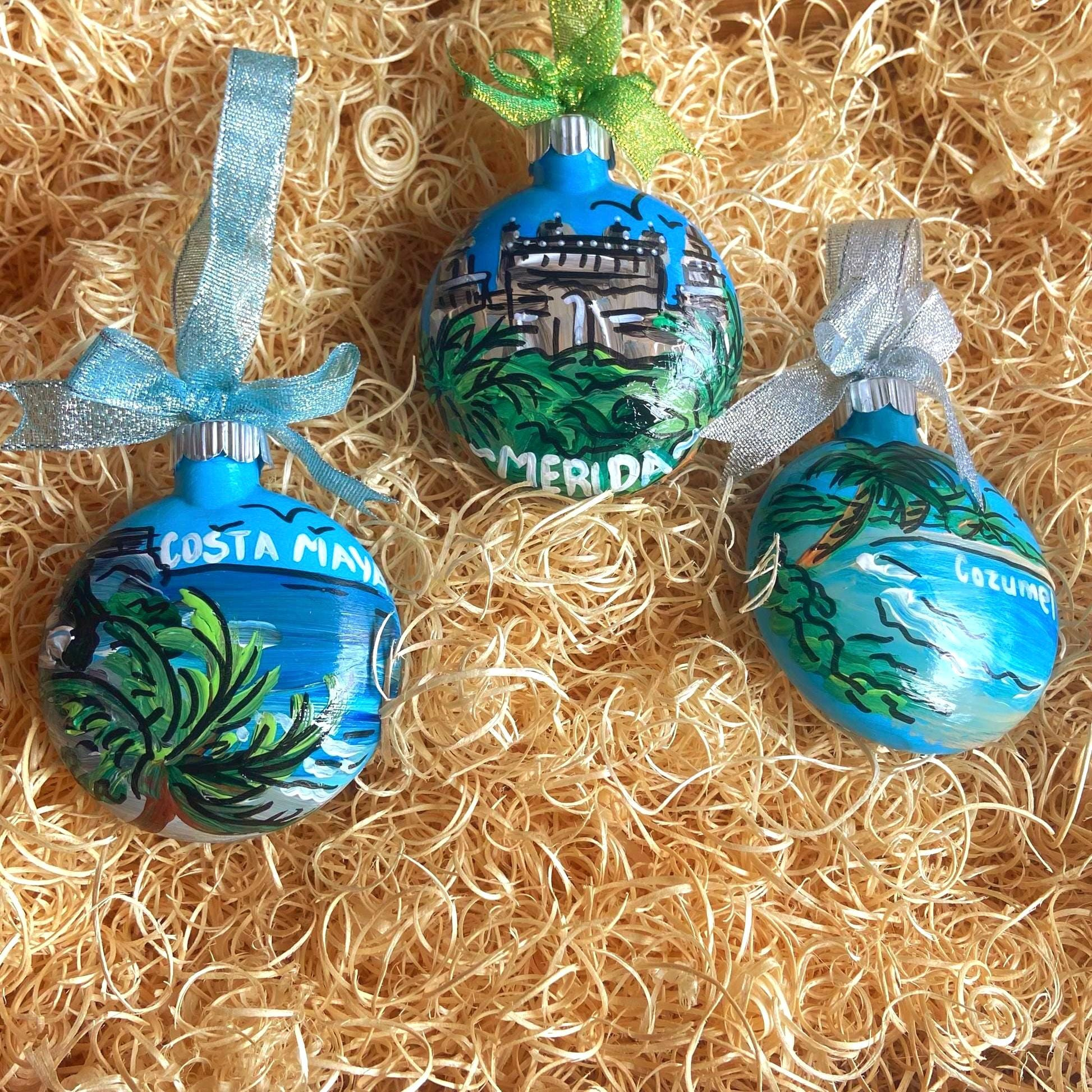 Mexico Glass Disc Christmas Ornament – Hand Painted Travel Keepsake Gift 4 - MeasureMason Mexico Glass Disc Christmas Ornament – Hand Painted Travel Keepsake Gift 4