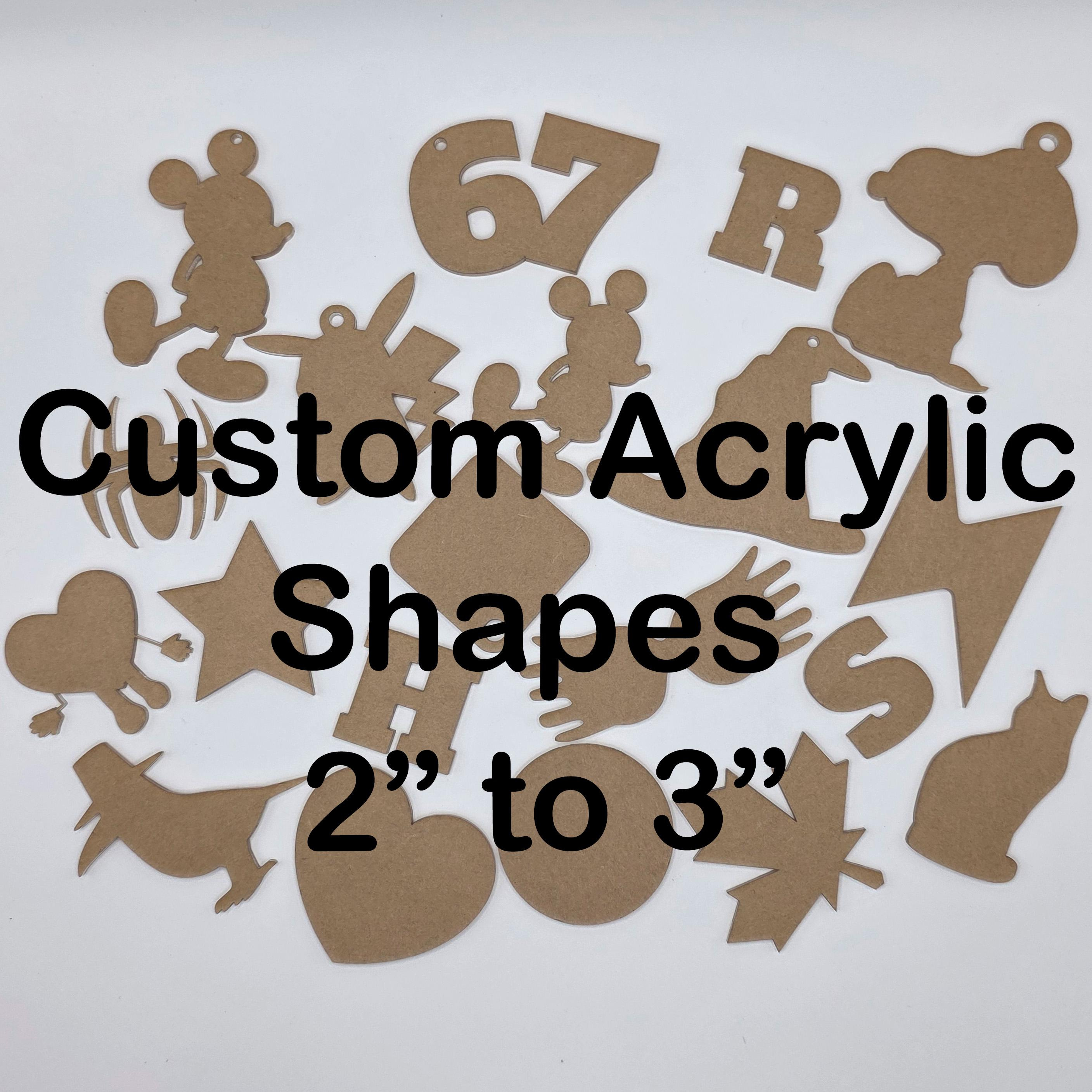 Custom Shapes Laser Cut Acrylic Blanks - Clear Cast DIY Keychain & Jewelry Making