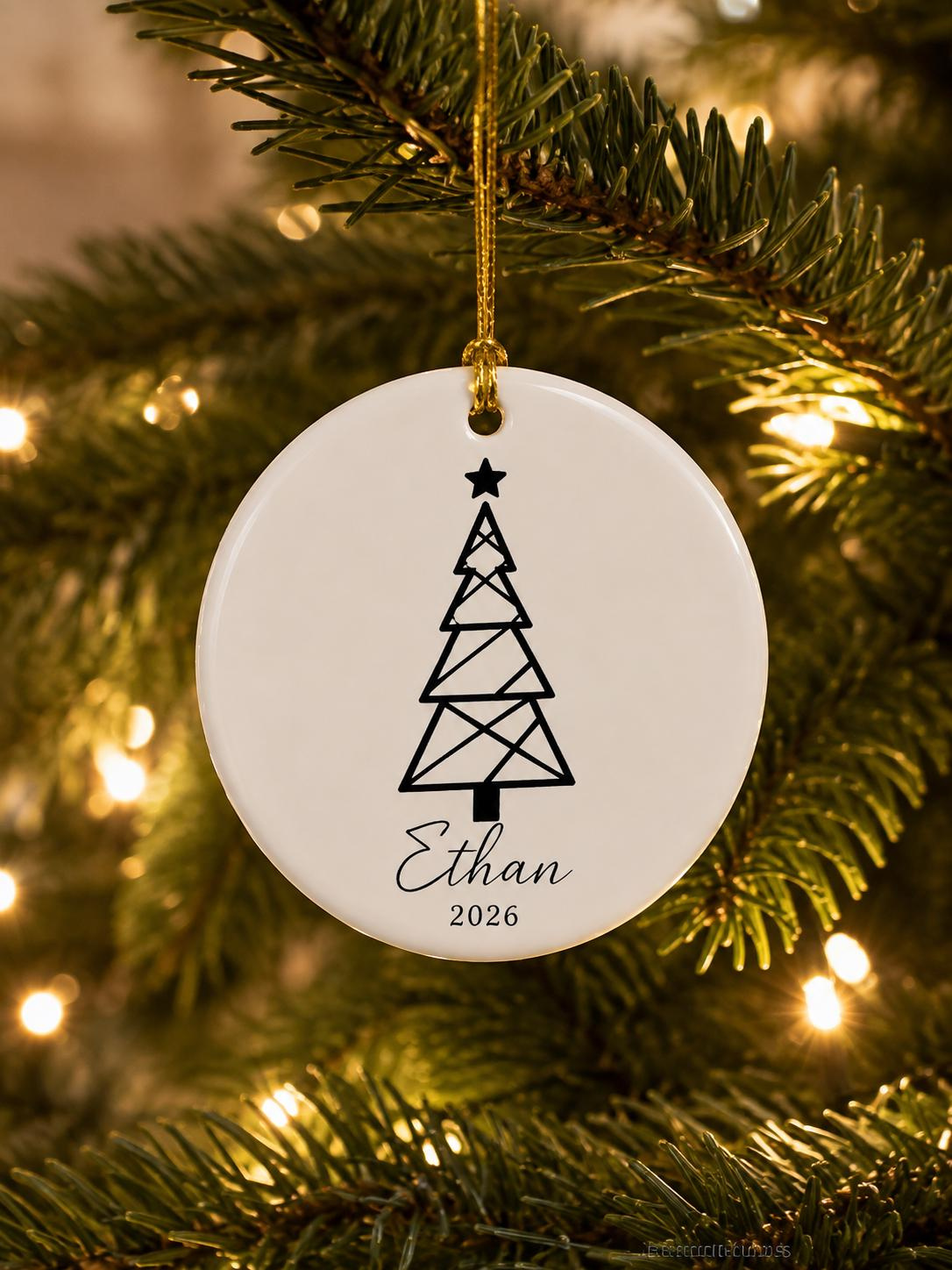 Personalized Ceramic Christmas Ornament - Custom Name and Year Minimalist Tree Ornament, Family Holiday Keepsake Gift 3 - MeasureMason Personalized Ceramic Christmas Ornament - Custom Name and Year Minimalist Tree Ornament, Family Holiday Keepsake Gift 3