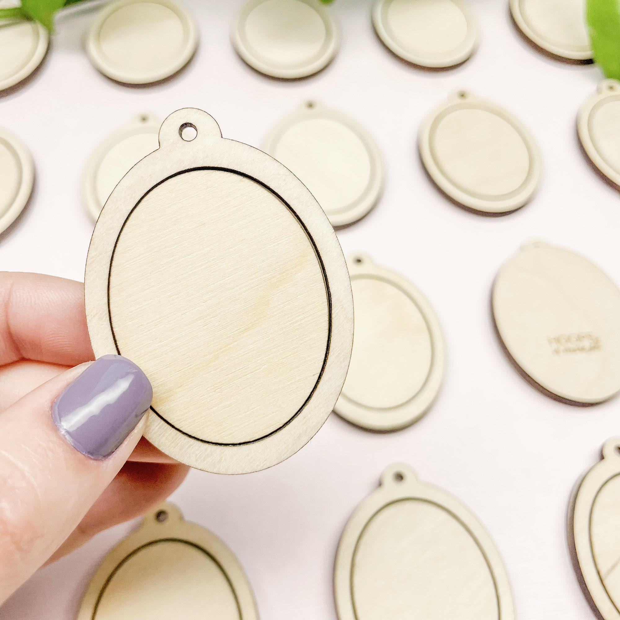 Oval Wood Mini Embroidery Hoop Frame for Tiny Needlework & DIY Pendants