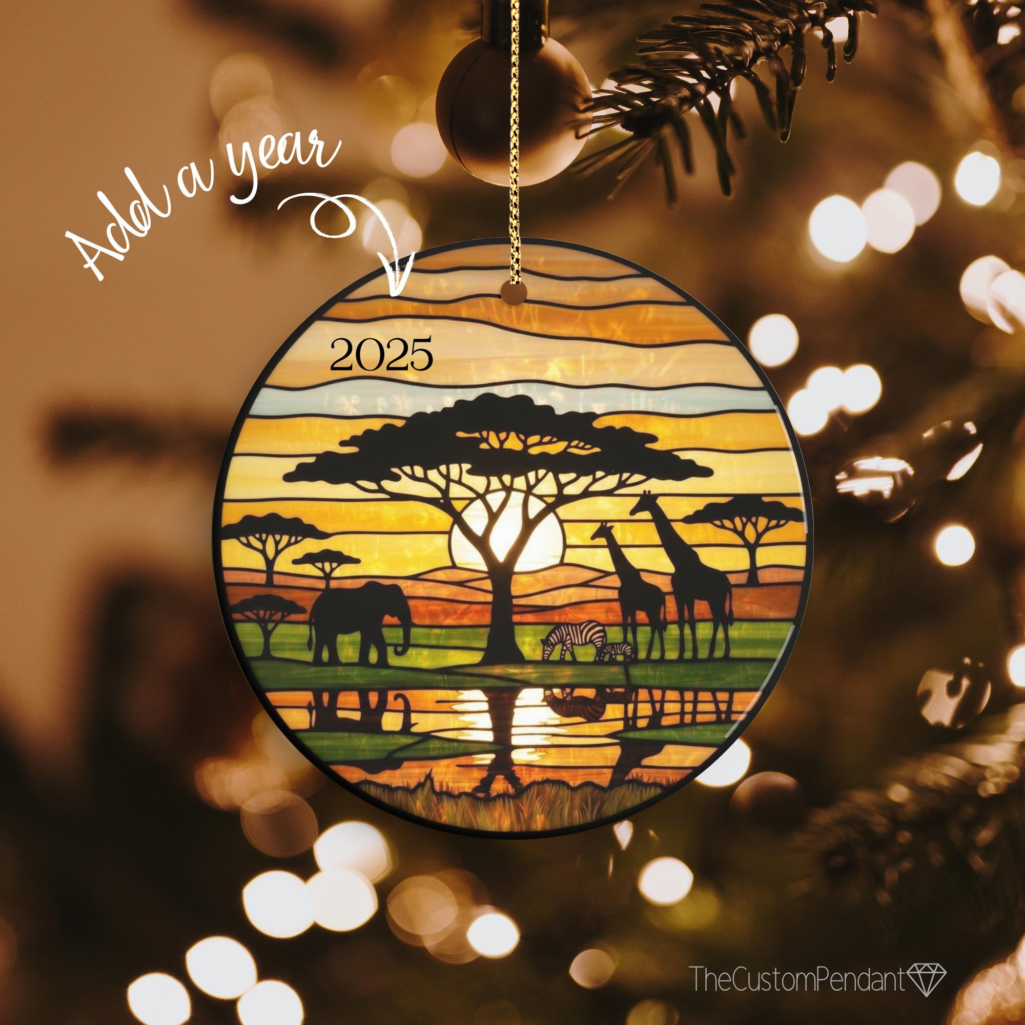 Personalized Africa Safari Ornament 2025 - Wildlife Christmas Keepsake, Elephant Giraffe Travel Souvenir Gift 2 - MeasureMason Personalized Africa Safari Ornament 2025 - Wildlife Christmas Keepsake, Elephant Giraffe Travel Souvenir Gift 2