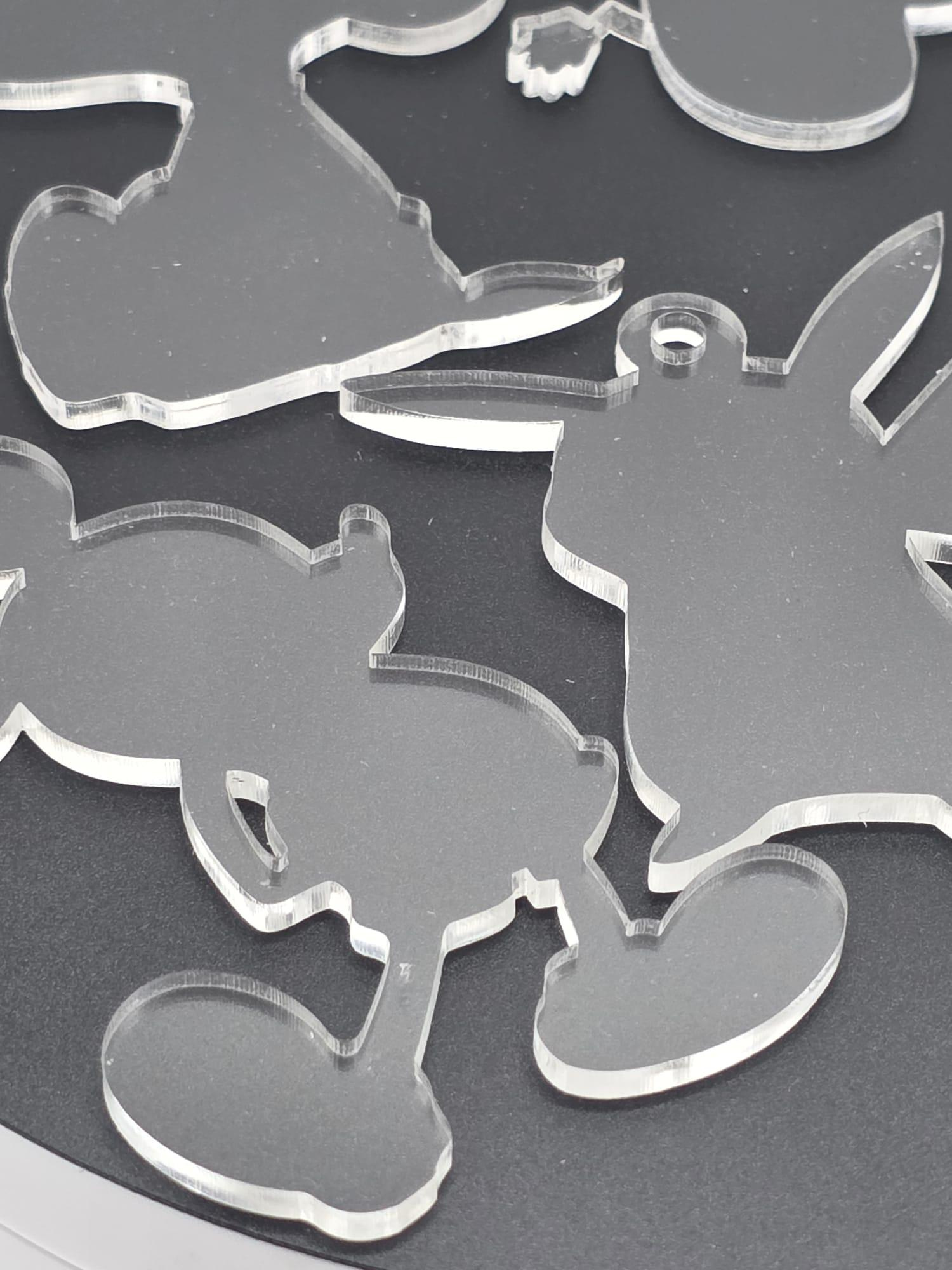 Custom Shapes Laser Cut Acrylic Blanks - Clear Cast DIY Keychain & Jewelry Making 1 - MeasureMason Custom Shapes Laser Cut Acrylic Blanks - Clear Cast DIY Keychain & Jewelry Making 1