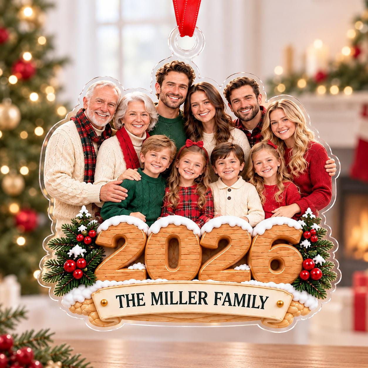 Custom Photo Acrylic Christmas Ornament - Personalized Family Portrait Keepsake, Holiday Gift 3 - MeasureMason Custom Photo Acrylic Christmas Ornament - Personalized Family Portrait Keepsake, Holiday Gift 3