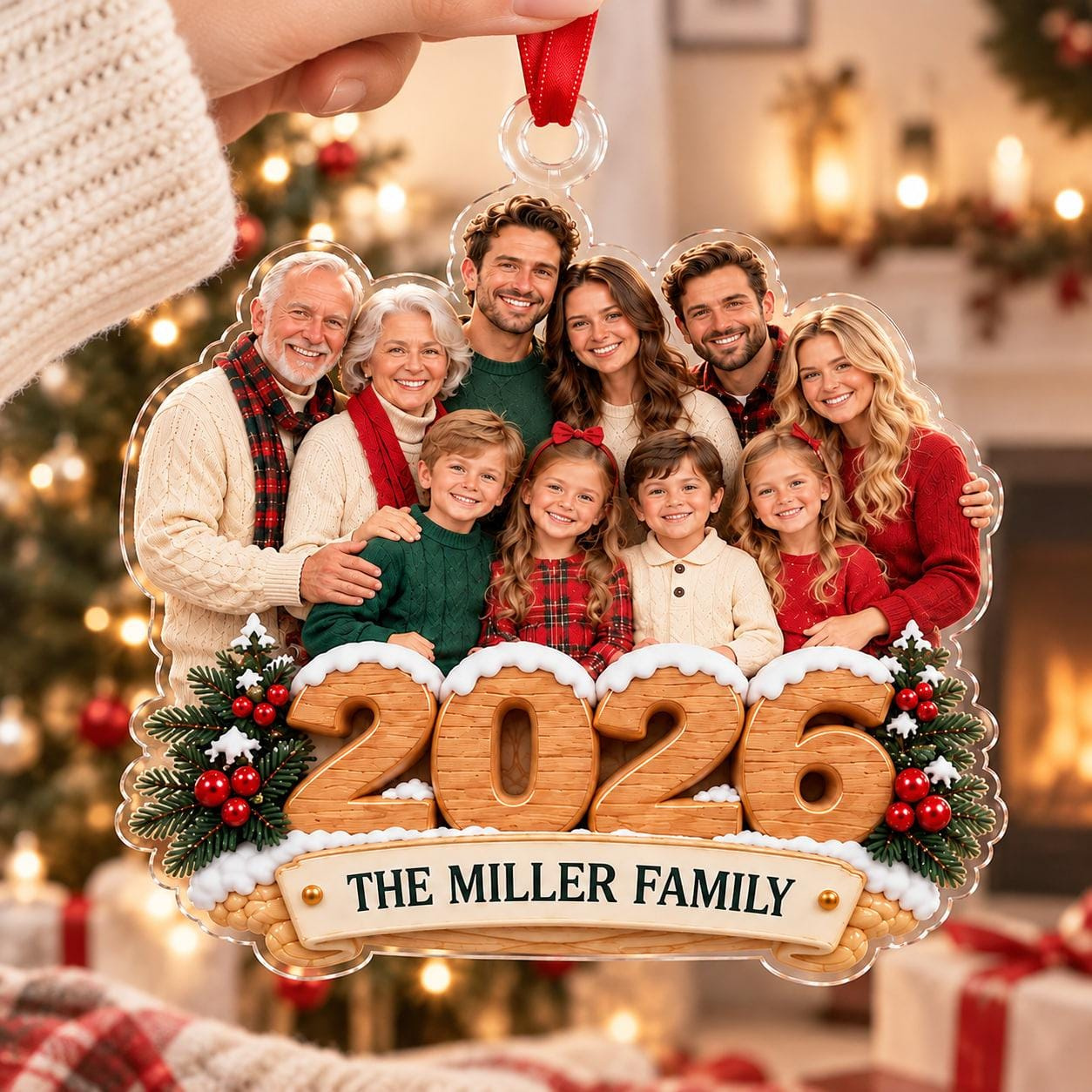 Custom Photo Acrylic Christmas Ornament - Personalized Family Portrait Keepsake, Holiday Gift 1 - MeasureMason Custom Photo Acrylic Christmas Ornament - Personalized Family Portrait Keepsake, Holiday Gift 1