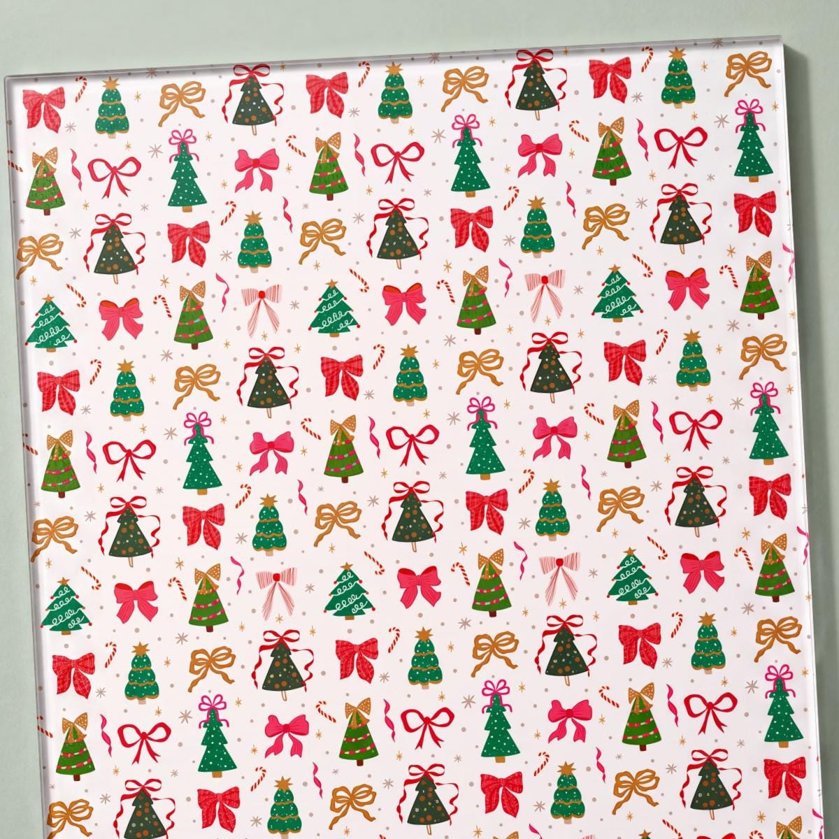 Christmas Acrylic Sheet for Laser Cutting – Festive Bow & Holly Pattern Craft Blank for Ornaments, Keychains, Tags Christmas Acrylic Sheet for Laser Cutting – Festive Bow & Holly Pattern Craft Blank for Ornaments, Keychains, Tags