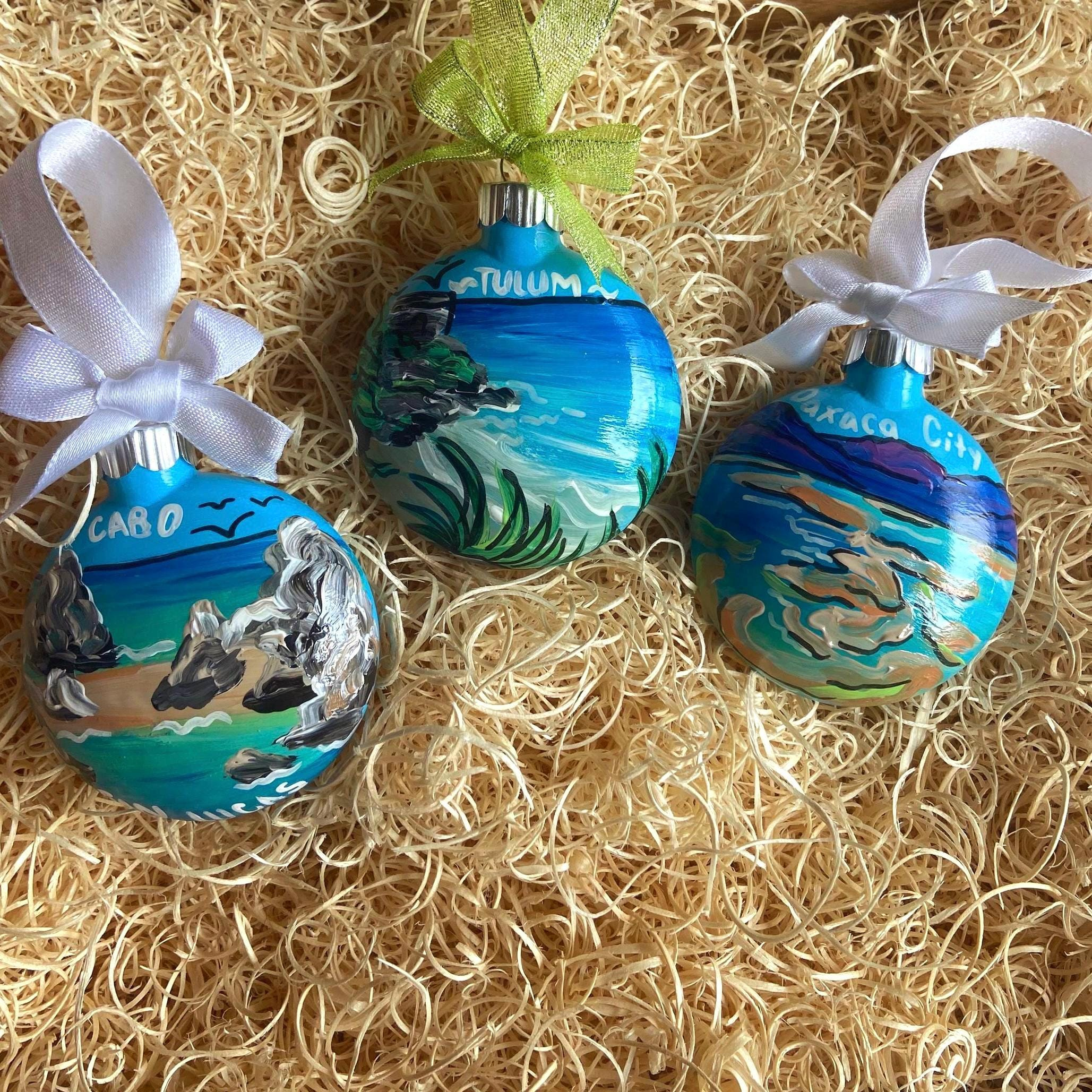 Mexico Glass Disc Christmas Ornament – Hand Painted Travel Keepsake Gift 3 - MeasureMason Mexico Glass Disc Christmas Ornament – Hand Painted Travel Keepsake Gift 3