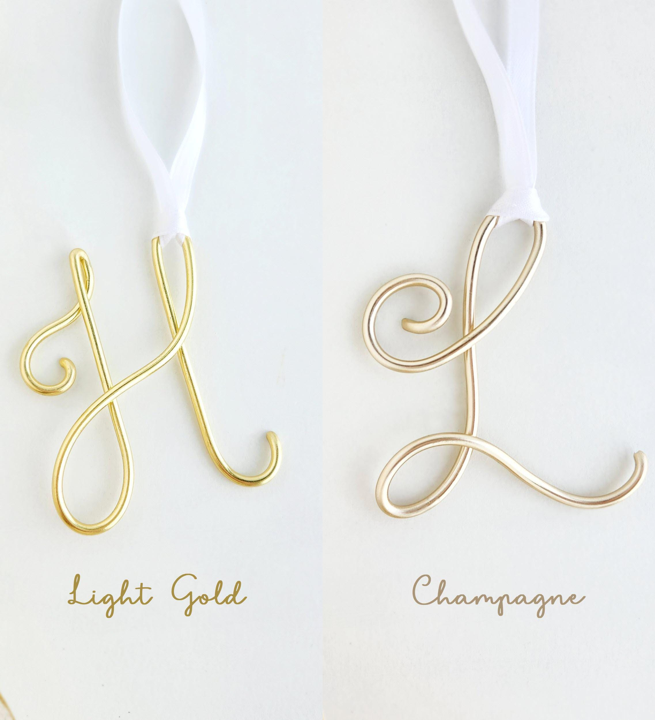 Handmade Wire Letter Ornament - Custom Monogram Gift Tag, Place Setting Name & Stocking Tag 4 - MeasureMason Handmade Wire Letter Ornament - Custom Monogram Gift Tag, Place Setting Name & Stocking Tag 4