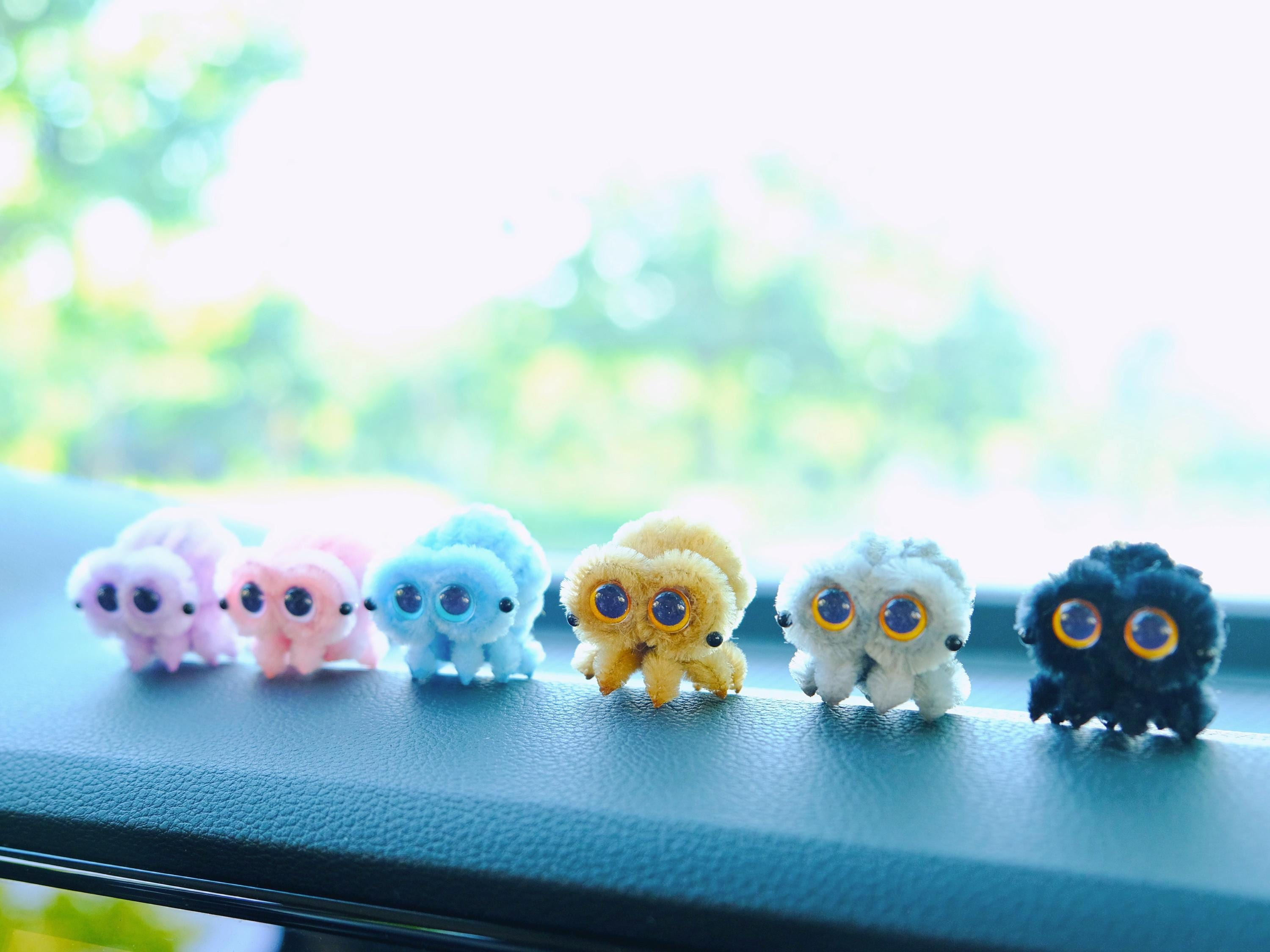 6 Pcs Mini Pipe Cleaner Spiders for Car Dashboard, Cute Chenille Rainbow Spider Charms for Women 3 - MeasureMason 6 Pcs Mini Pipe Cleaner Spiders for Car Dashboard, Cute Chenille Rainbow Spider Charms for Women 3