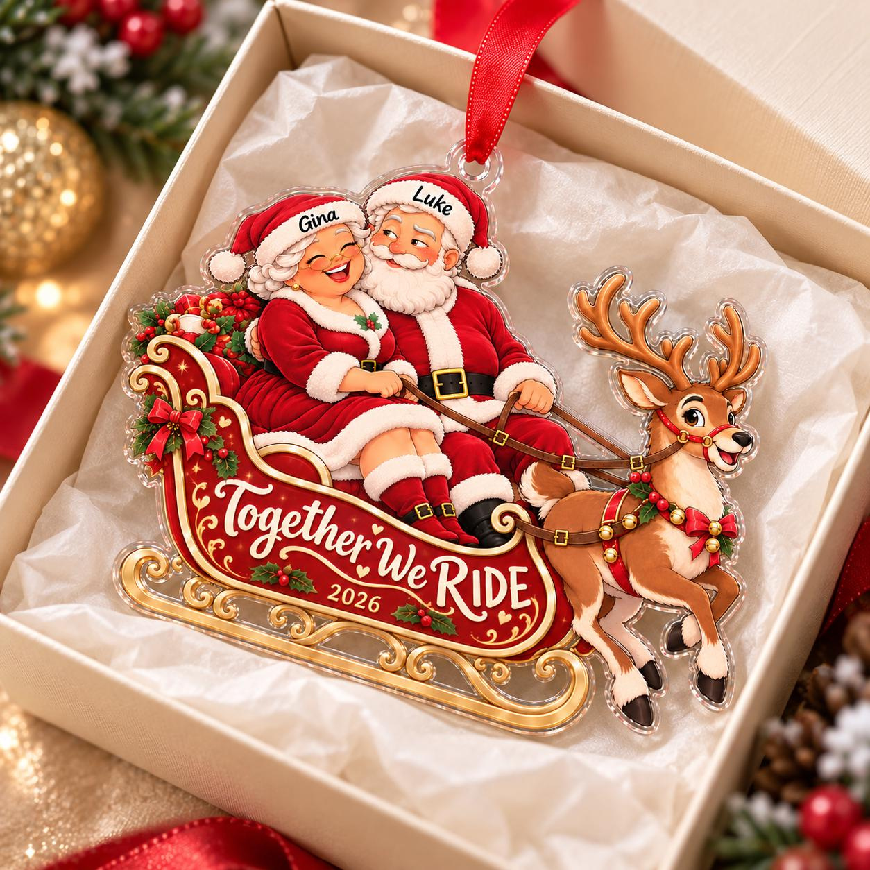 Personalized Couple Christmas Ornament 2026 - Custom Names and Year, Together We Ride Acrylic Keepsake Gift 3 - MeasureMason Personalized Couple Christmas Ornament 2026 - Custom Names and Year, Together We Ride Acrylic Keepsake Gift 3