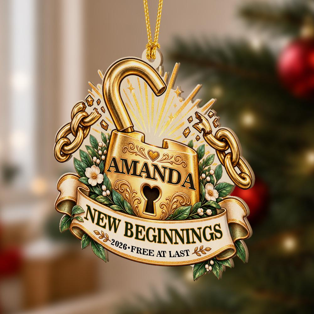 Personalized New Beginnings Christmas Ornament 2026, Custom Name Fresh Start Keepsake Gift 1