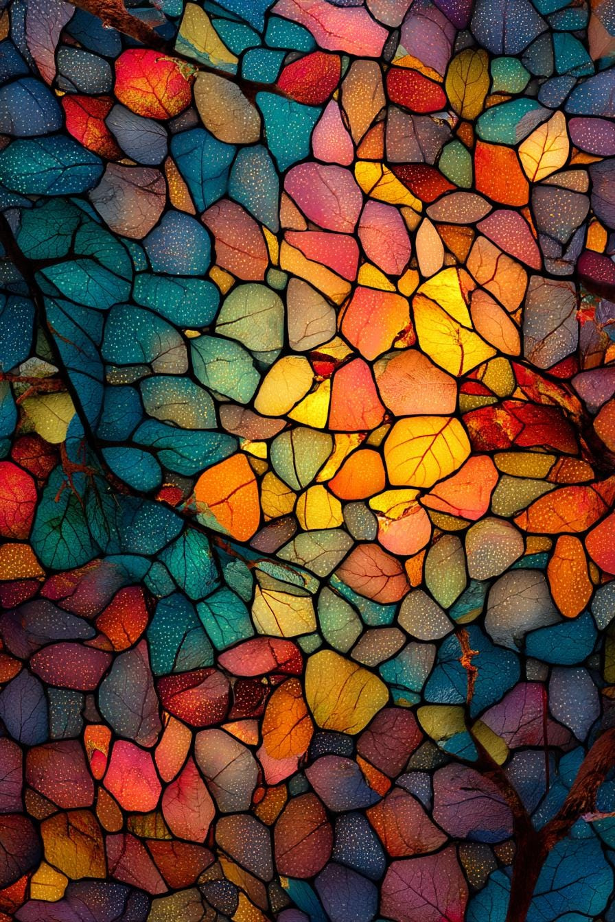 Autumn Leaves Stained Glass Window Film – Custom Privacy Cling for Sunroom & Entryway 1