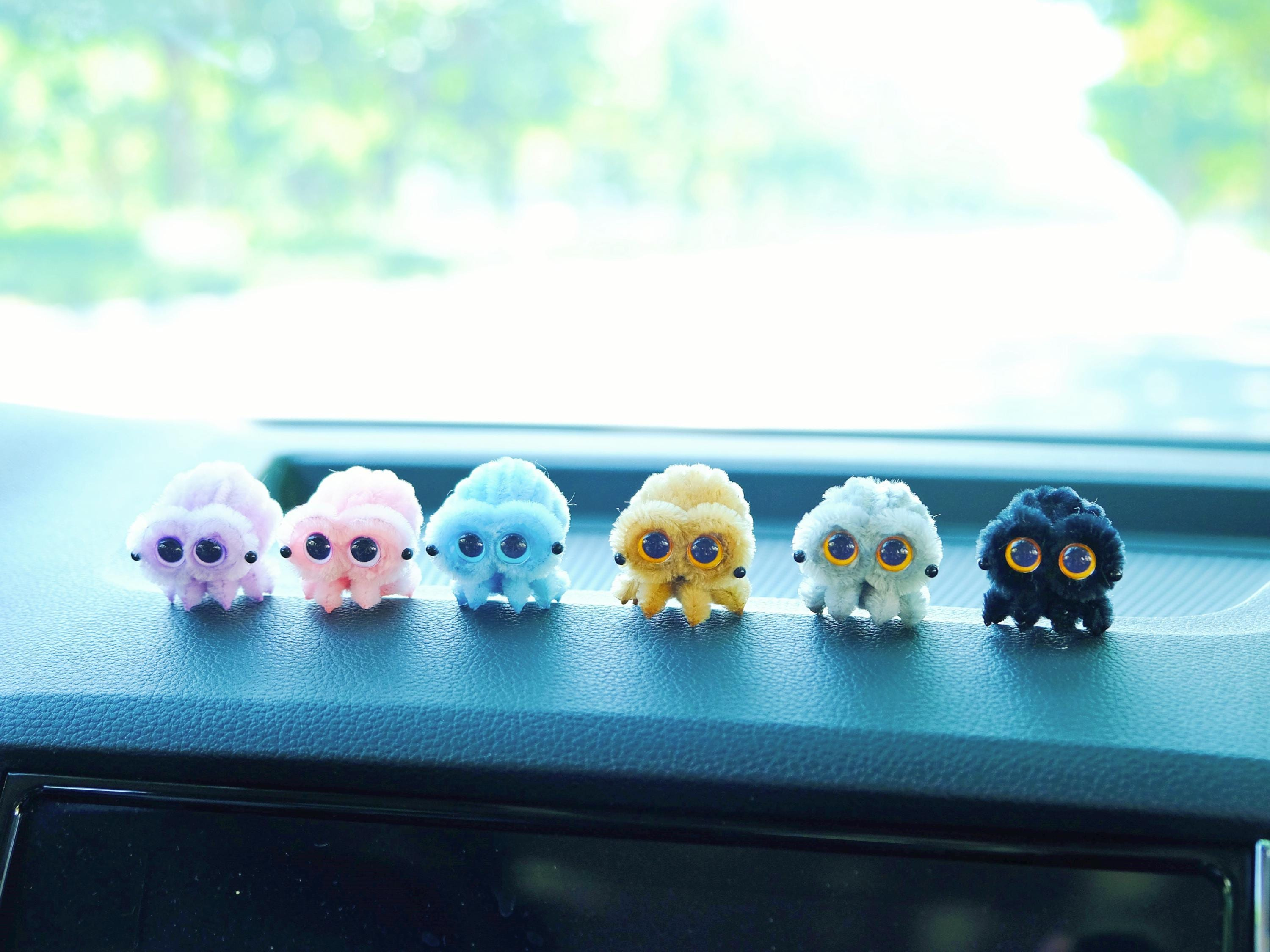 6 Pcs Mini Pipe Cleaner Spiders for Car Dashboard, Cute Chenille Rainbow Spider Charms for Women 2 - MeasureMason 6 Pcs Mini Pipe Cleaner Spiders for Car Dashboard, Cute Chenille Rainbow Spider Charms for Women 2
