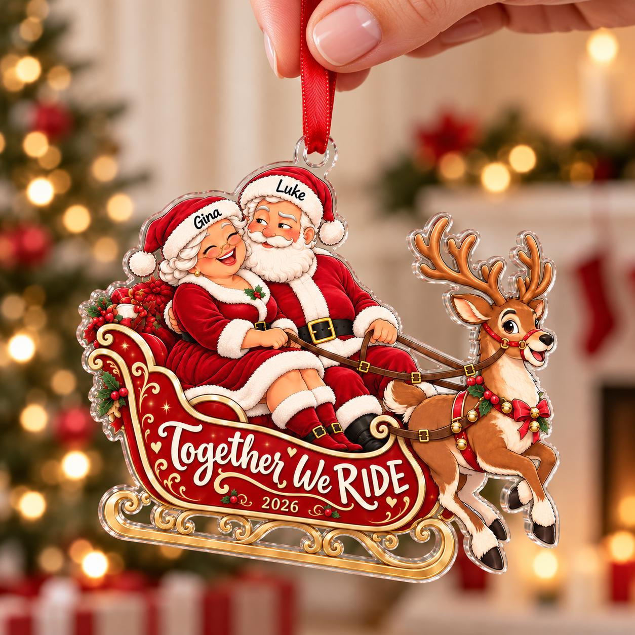 Personalized Couple Christmas Ornament 2026 - Custom Names and Year, Together We Ride Acrylic Keepsake Gift 4 - MeasureMason Personalized Couple Christmas Ornament 2026 - Custom Names and Year, Together We Ride Acrylic Keepsake Gift 4