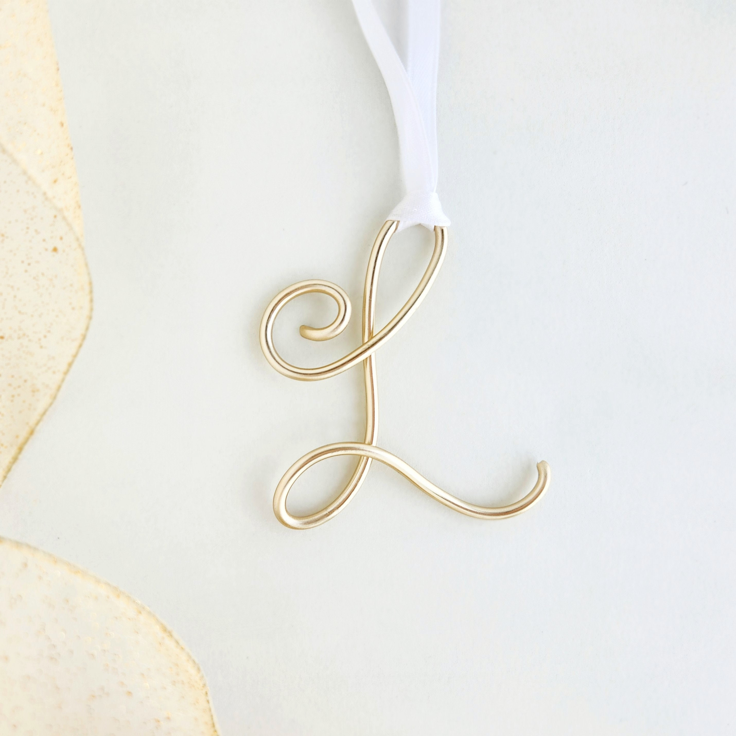 Handmade Wire Letter Ornament - Custom Monogram Gift Tag, Place Setting Name & Stocking Tag Handmade Wire Letter Ornament - Custom Monogram Gift Tag, Place Setting Name & Stocking Tag