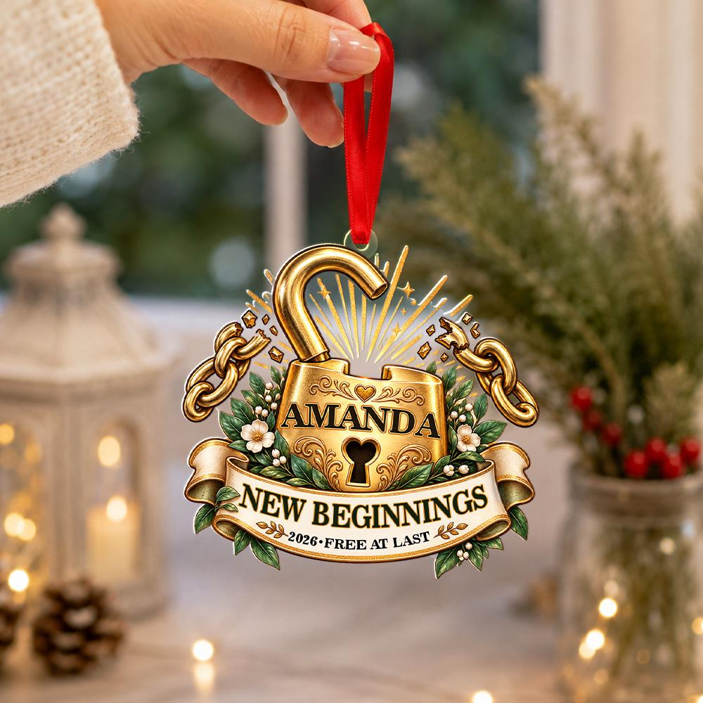 Personalized New Beginnings Christmas Ornament 2026, Custom Name Fresh Start Keepsake Gift